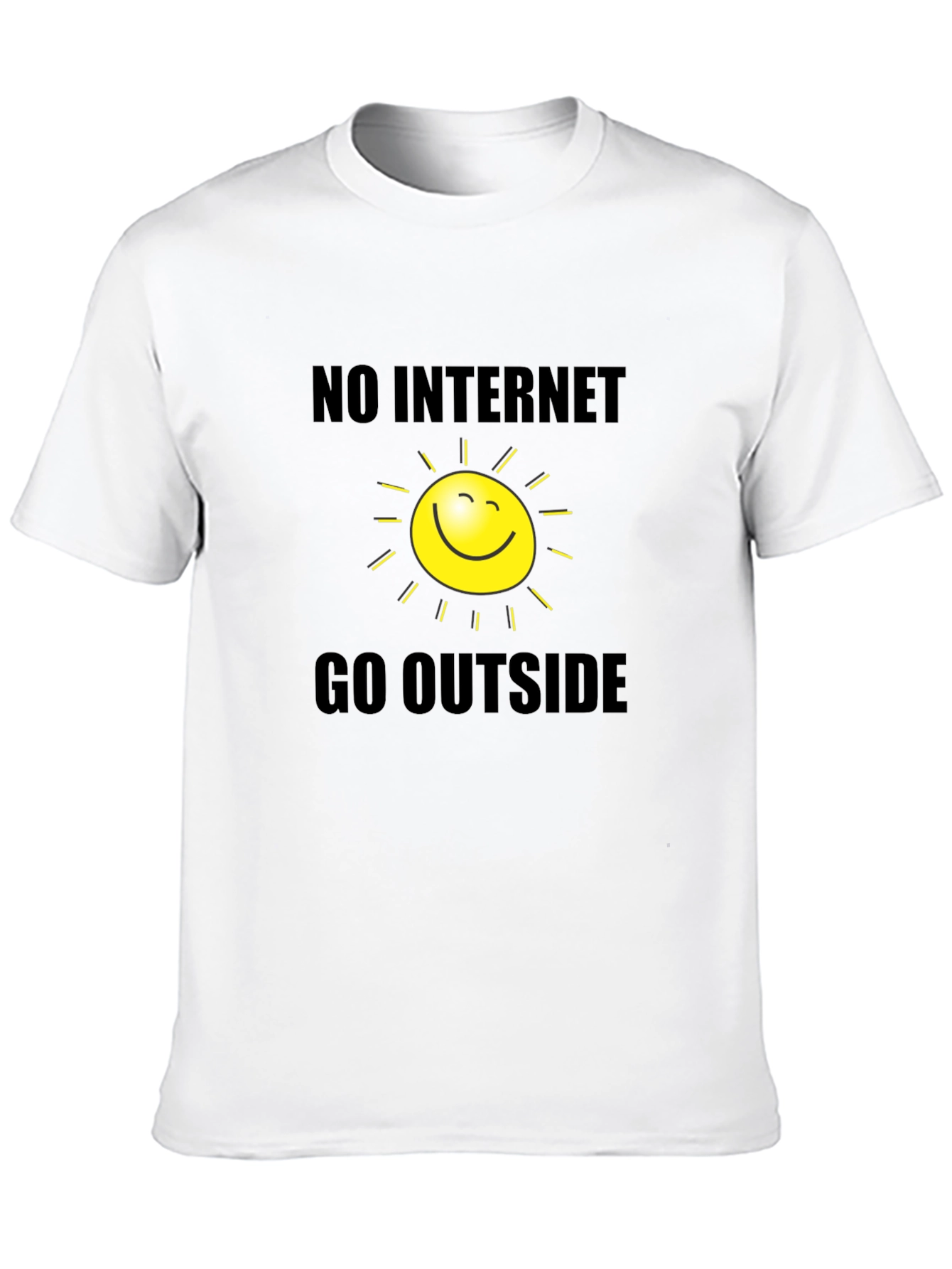 Humorous No Internet Go Outside Graphic T-Shirt