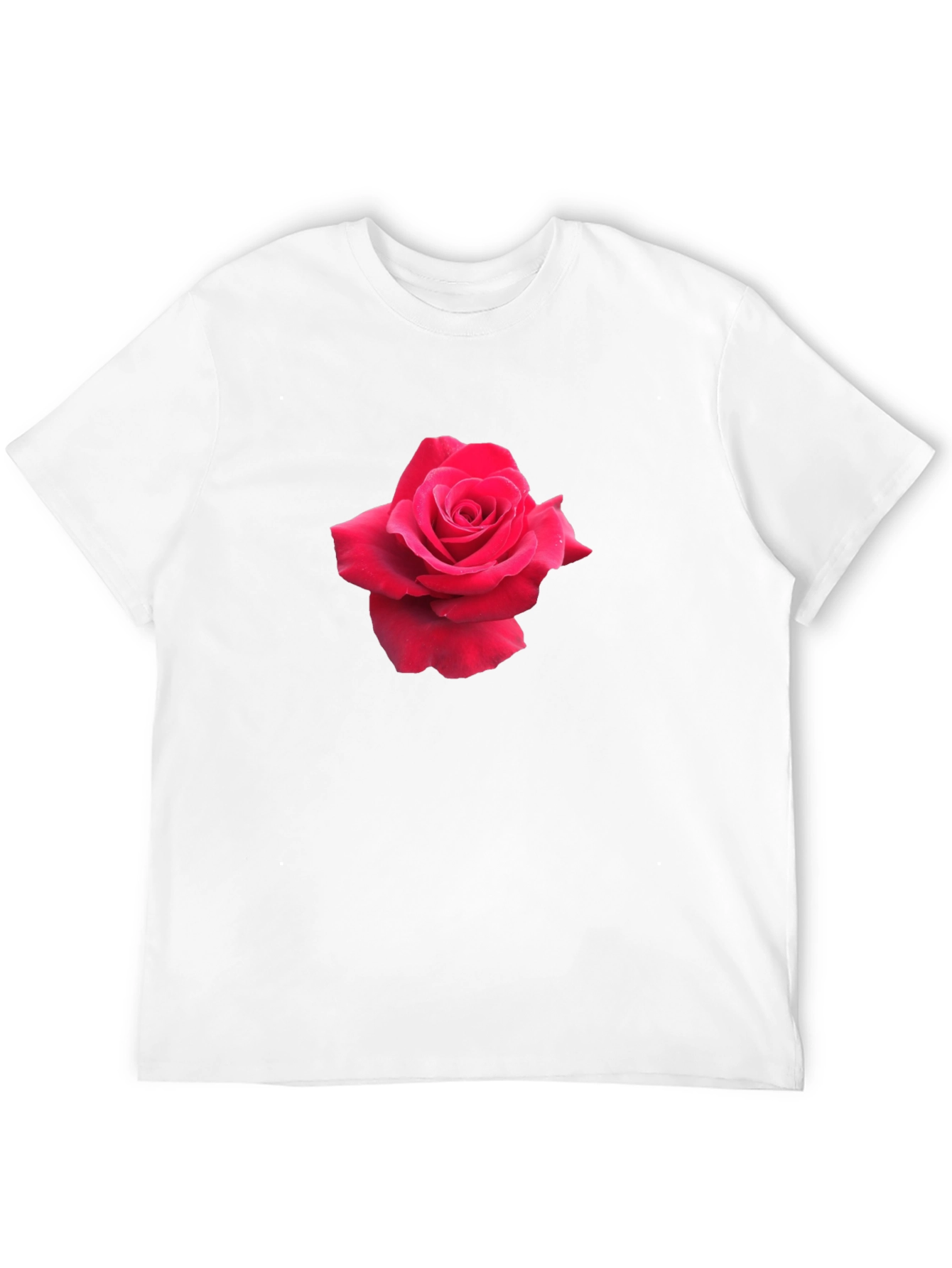 Rose Graphic Tee - Black Casual Cotton T-Shirt