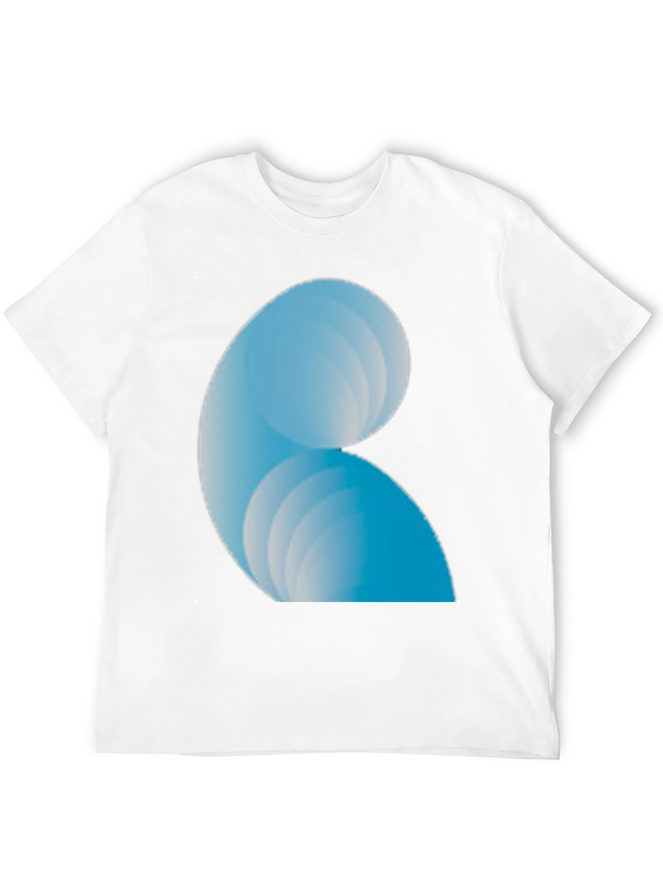 Abstract Blue Wave Design Black T-Shirt