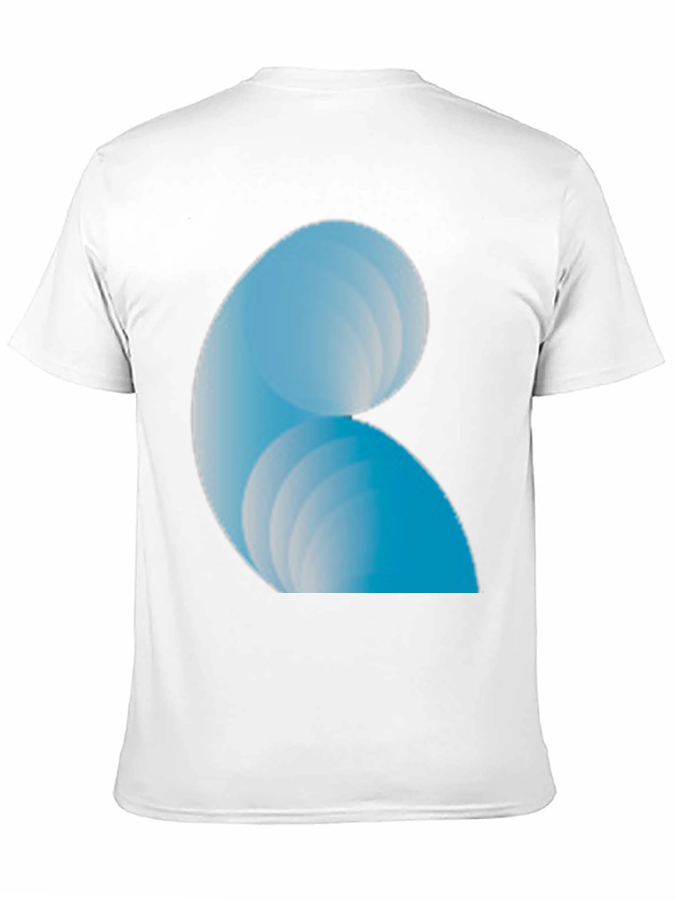 Abstract Blue Wave Design Black T-Shirt