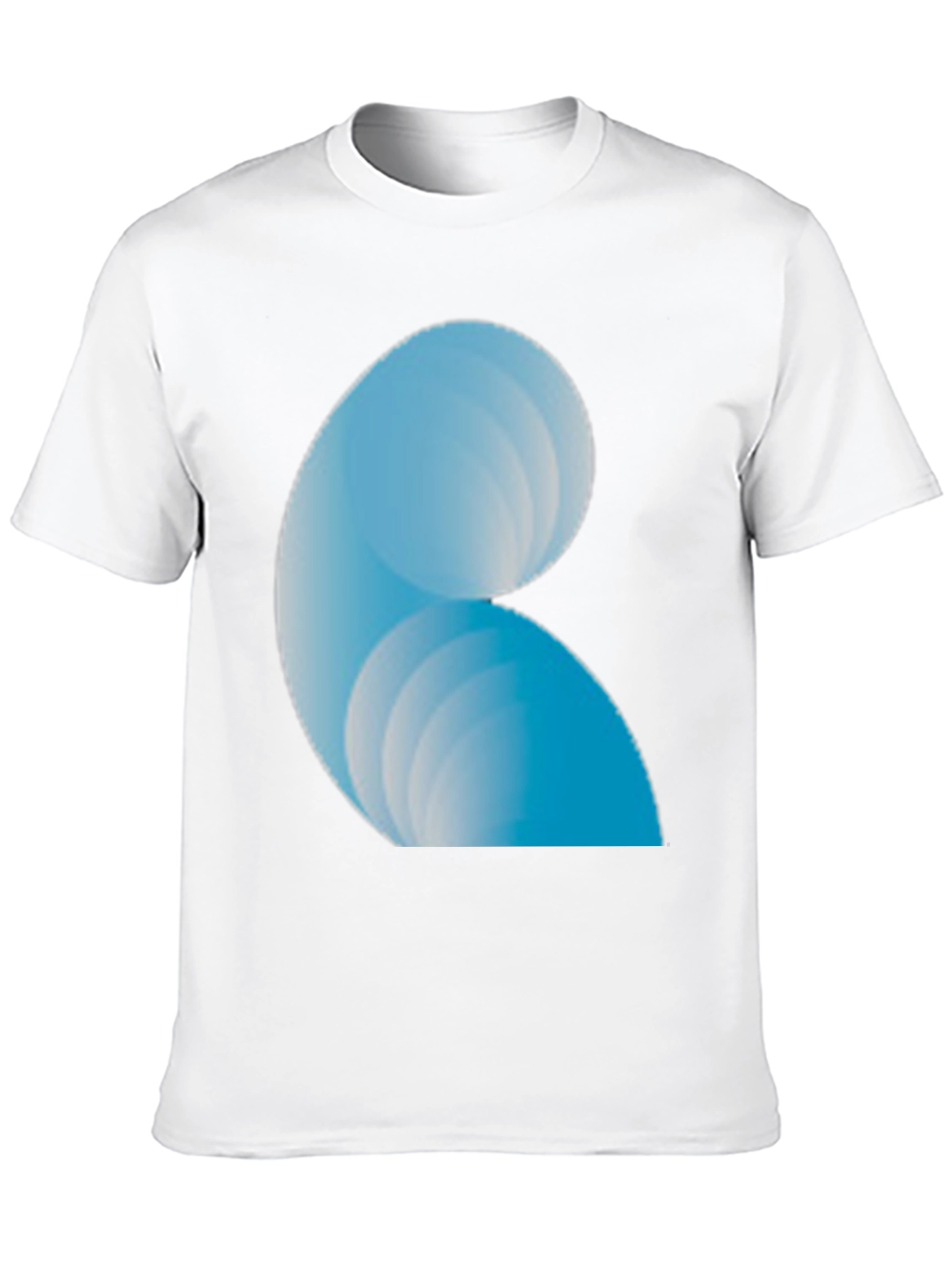 Abstract Blue Wave Design Black T-Shirt