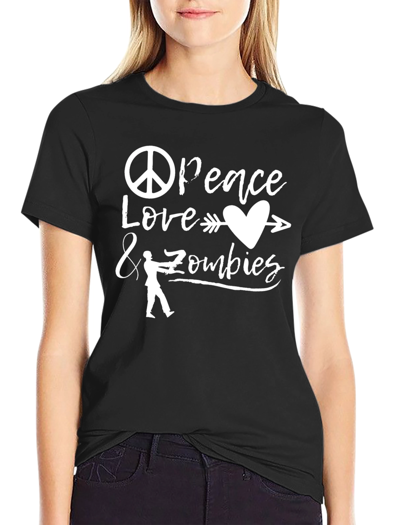 Peace Love & Zombies Graphic T-Shirt