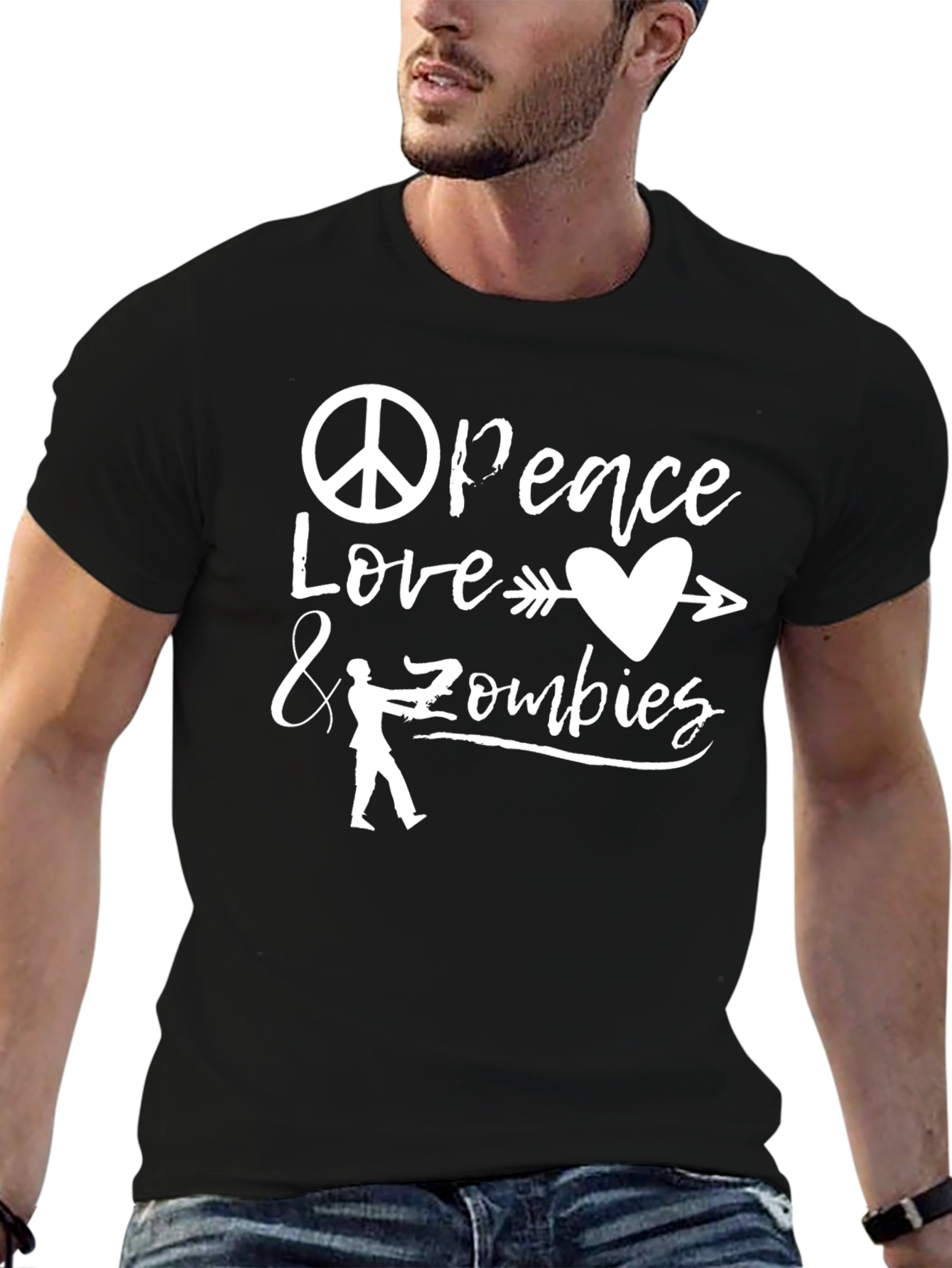 Peace Love & Zombies Graphic T-Shirt