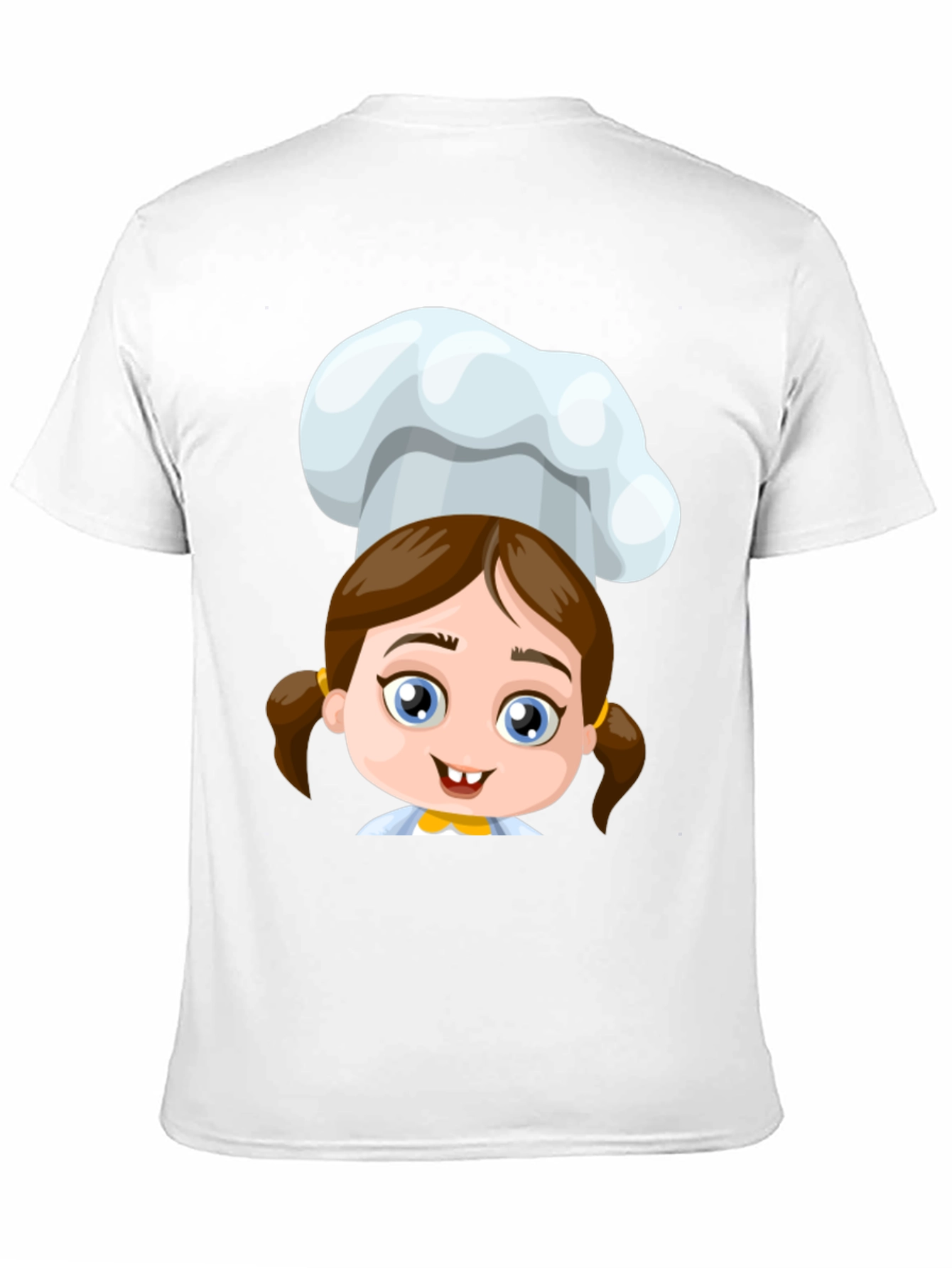 Chef Girl Cartoon Black T-Shirt