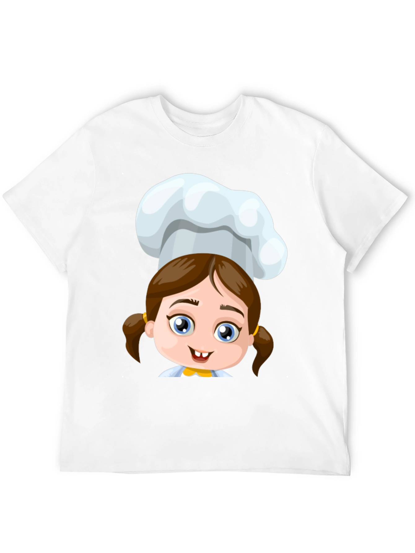 Chef Girl Cartoon Black T-Shirt
