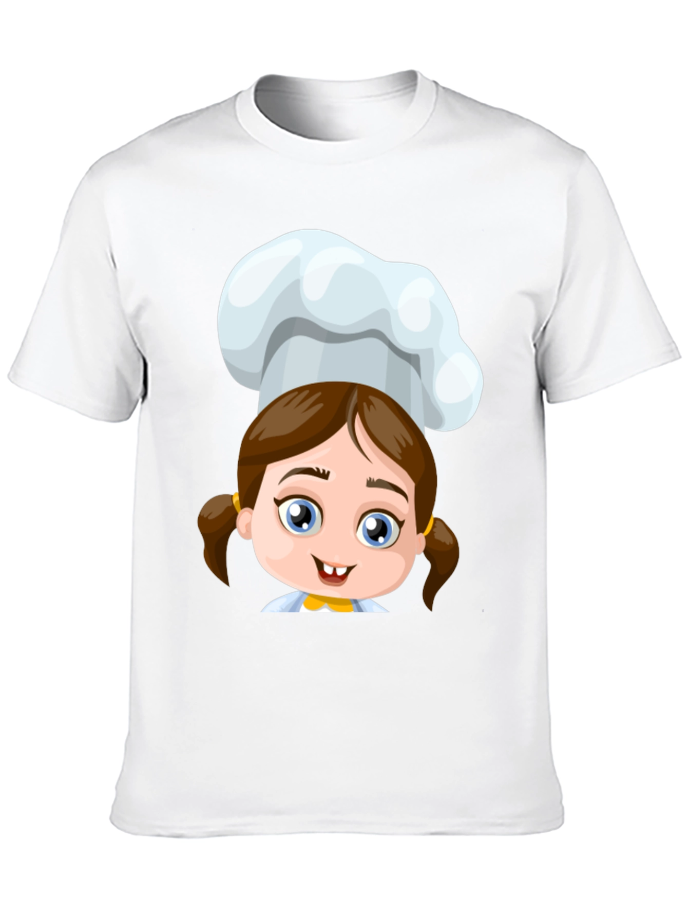 Chef Girl Cartoon Black T-Shirt