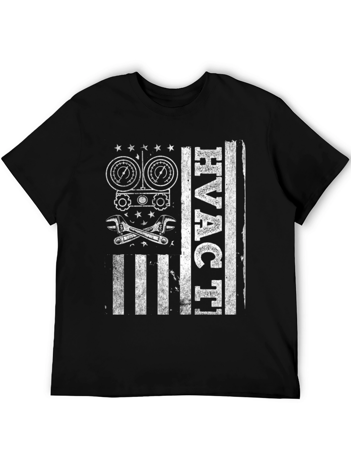 HVAC Technician American Flag Graphic T-Shirt