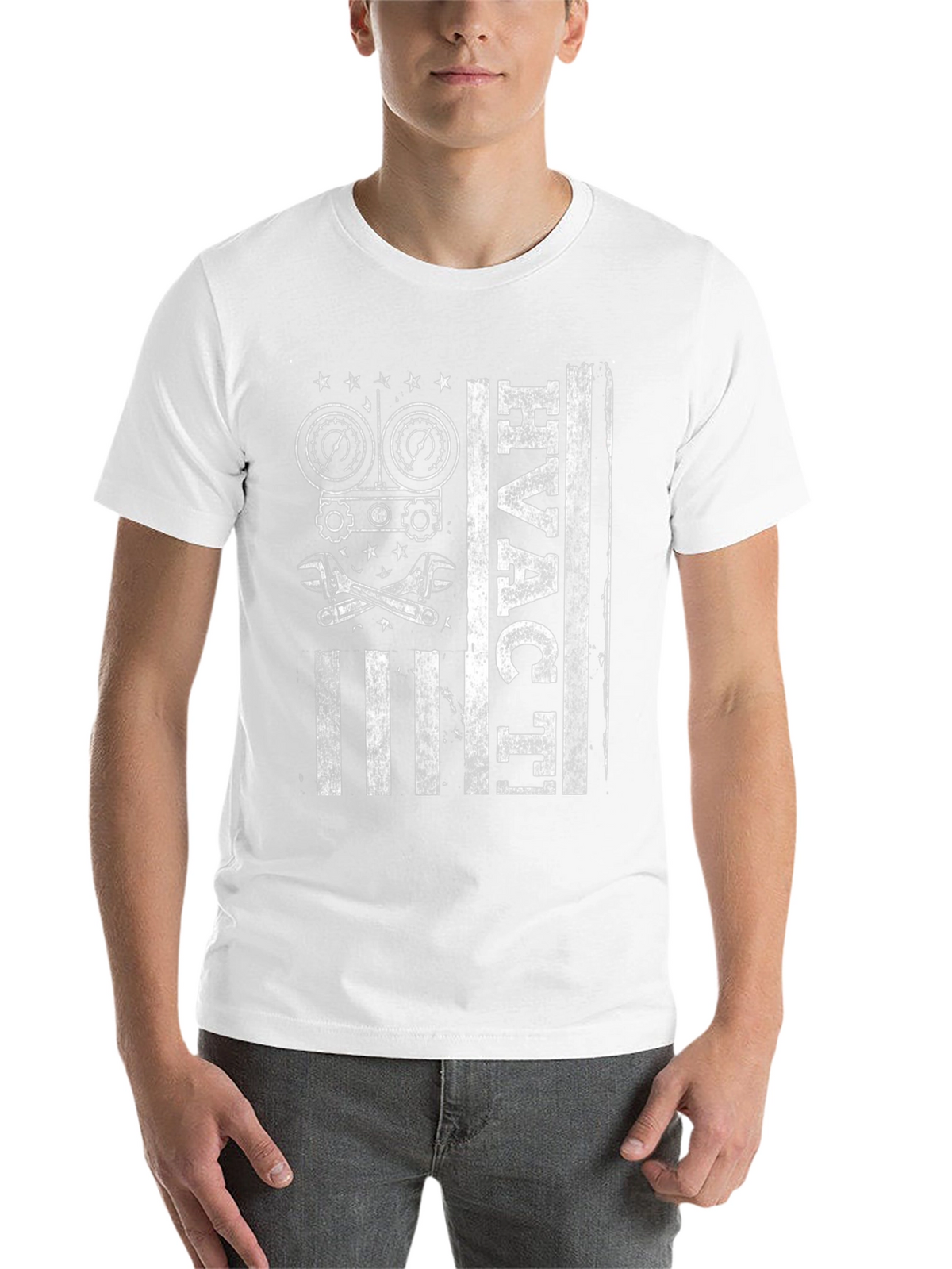 HVAC Technician American Flag Graphic T-Shirt