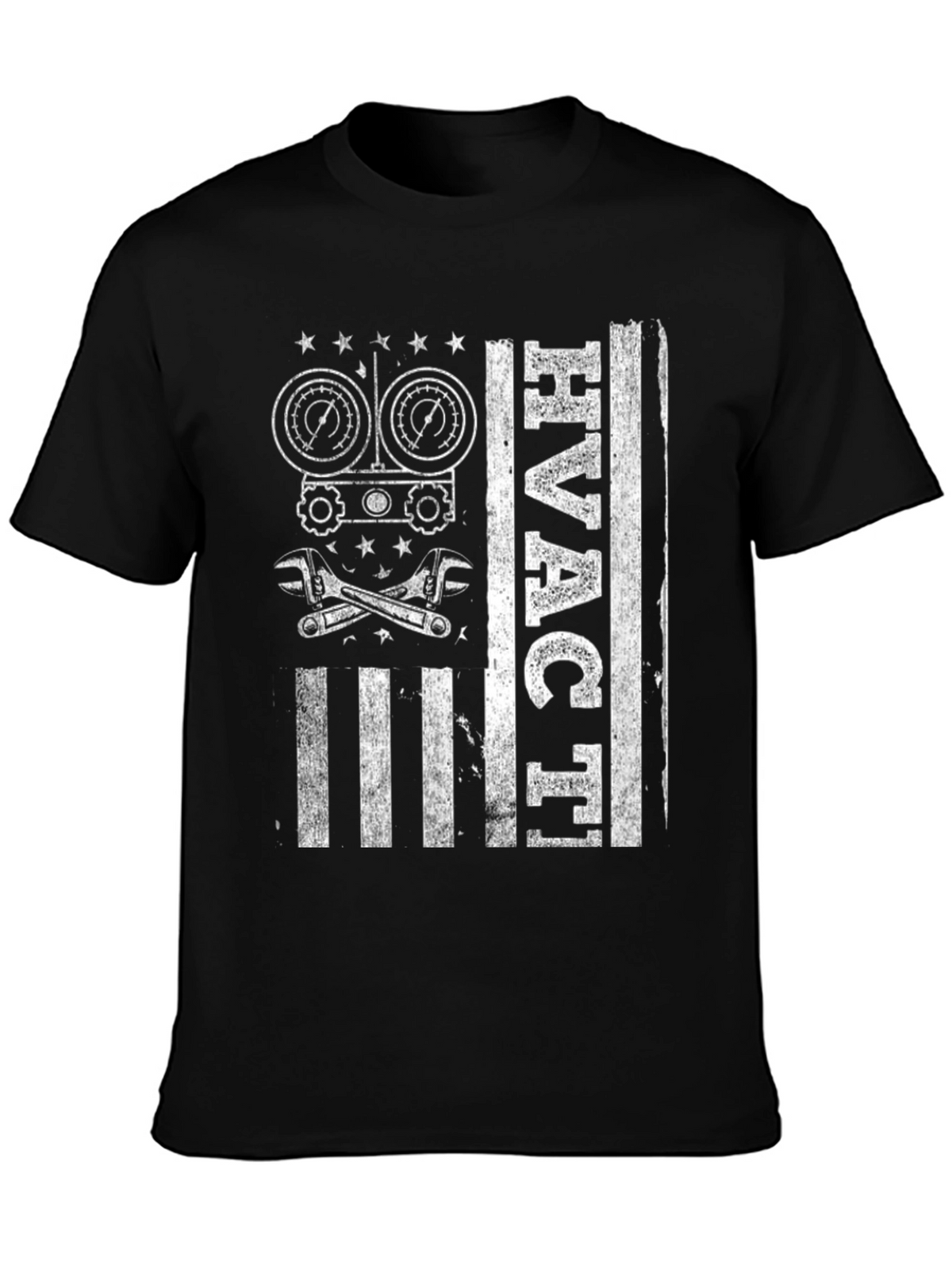HVAC Technician American Flag Graphic T-Shirt