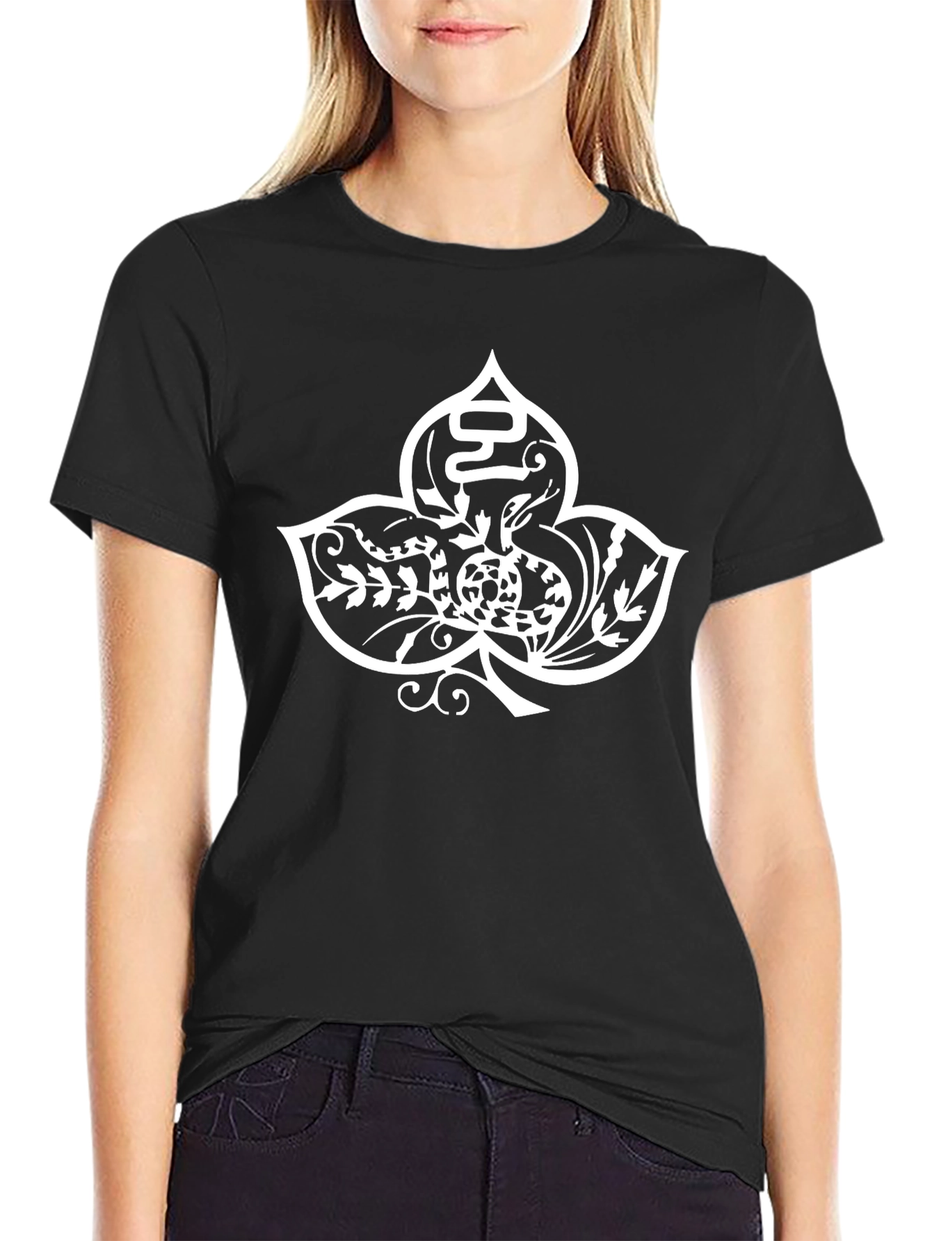 Snake Spade Graphic Tee - Black Cotton T-Shirt