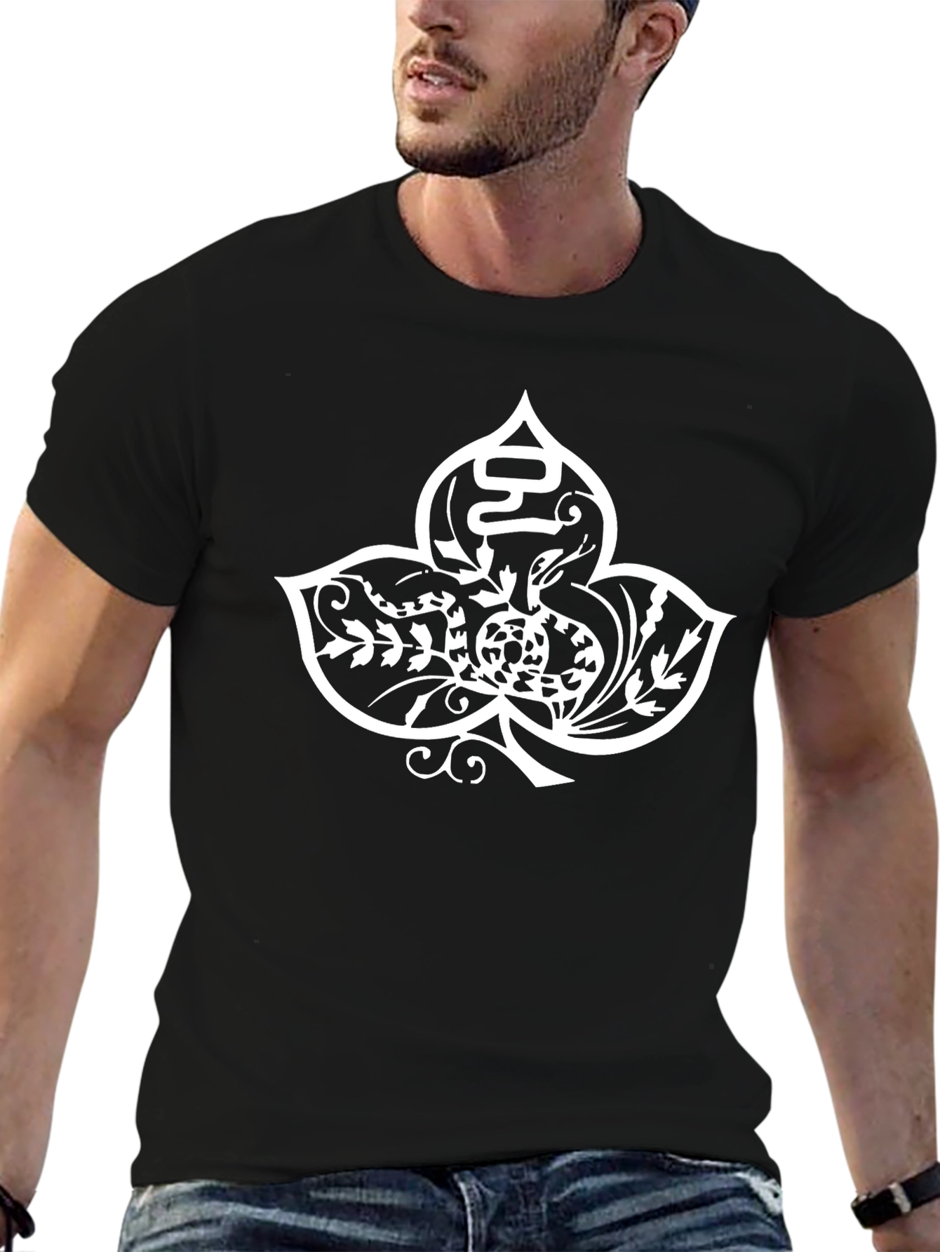 Snake Spade Graphic Tee - Black Cotton T-Shirt
