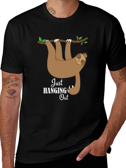 Hanging Sloth Graphic Tee - Just Hanging Out T-Shirt
