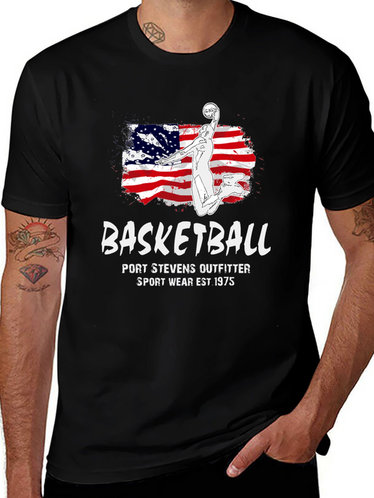 Basketball USA Flag Graphic T-Shirt