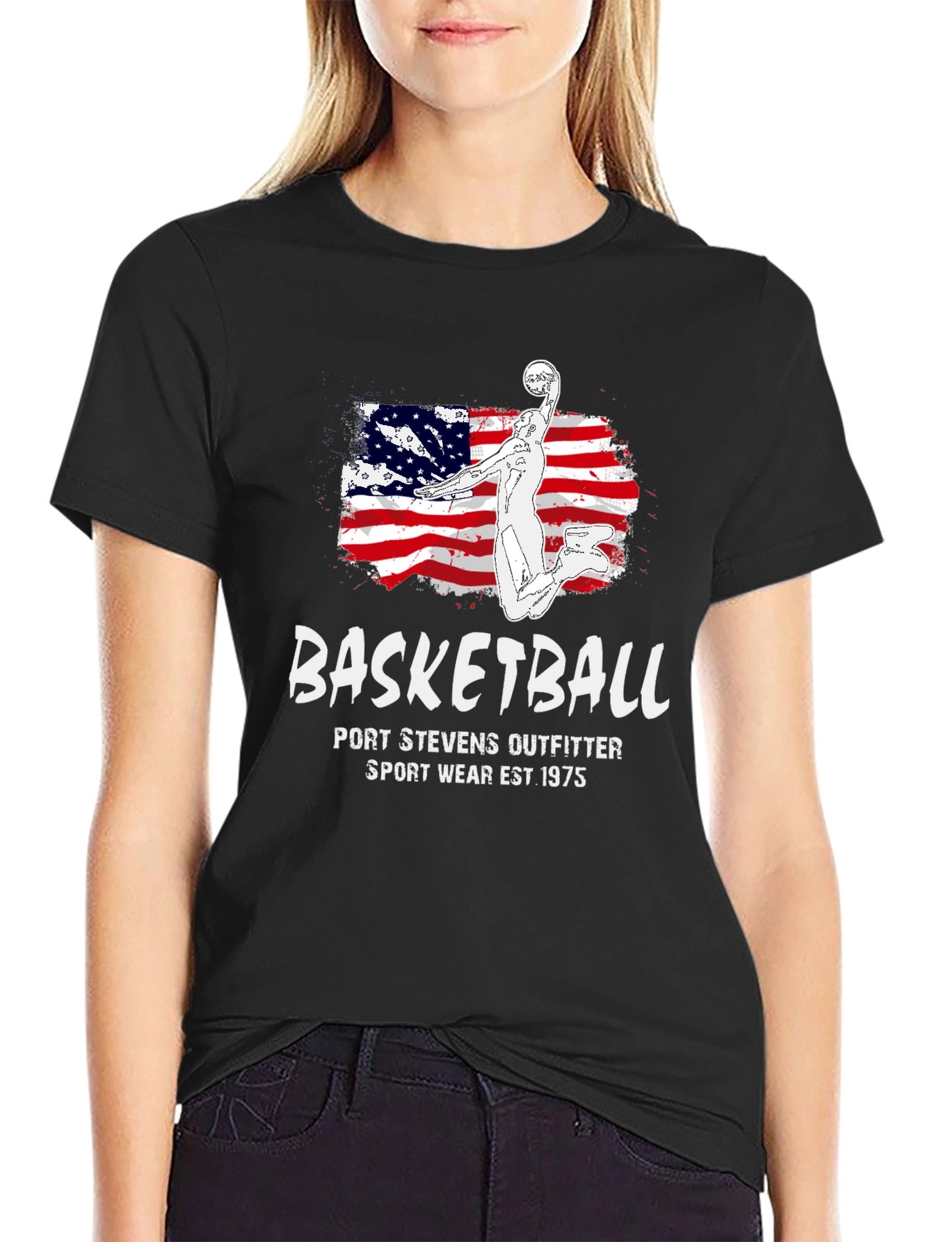Basketball USA Flag Graphic T-Shirt