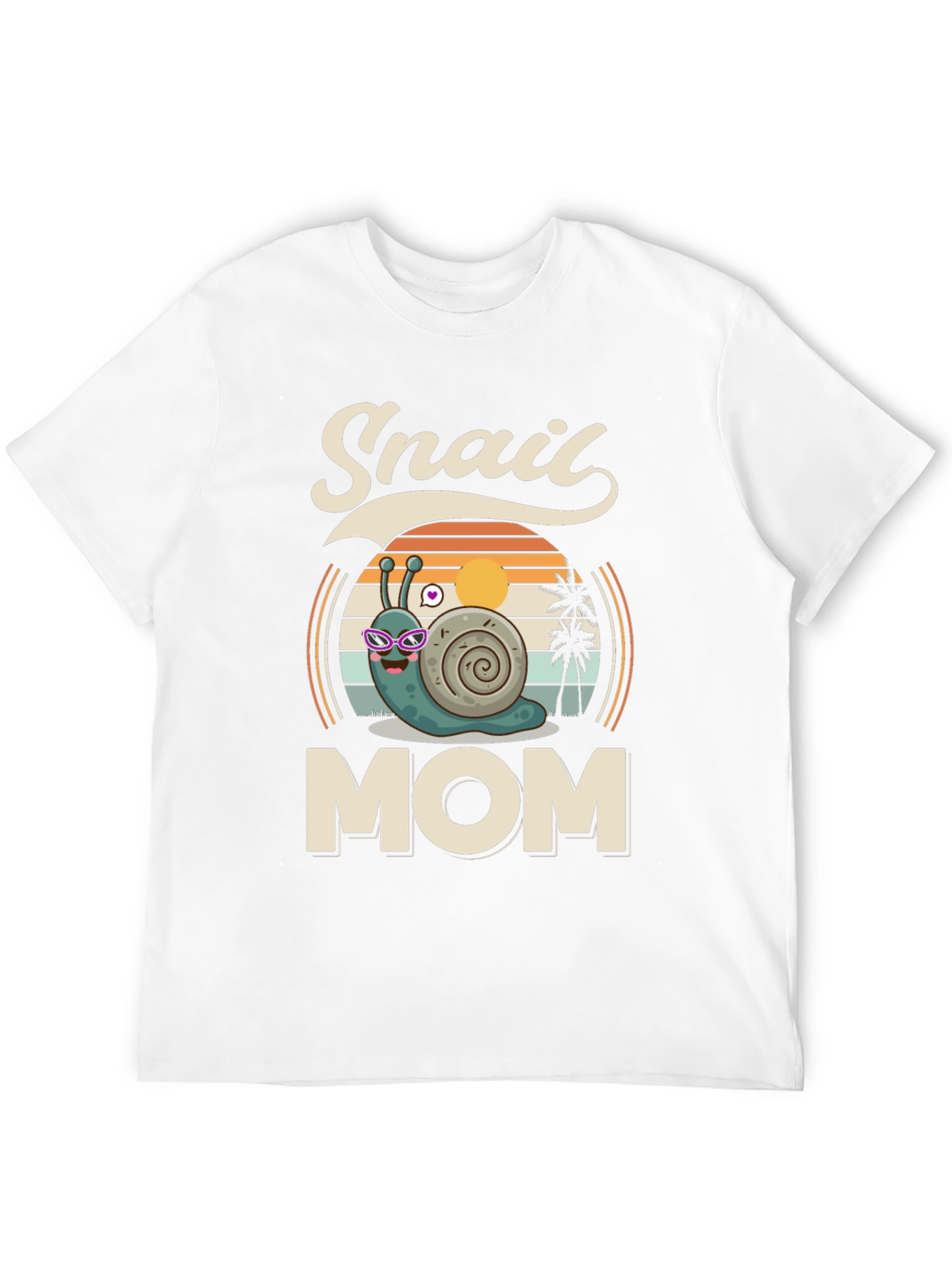 Snail Mom T-Shirt - Beach Sunset Design