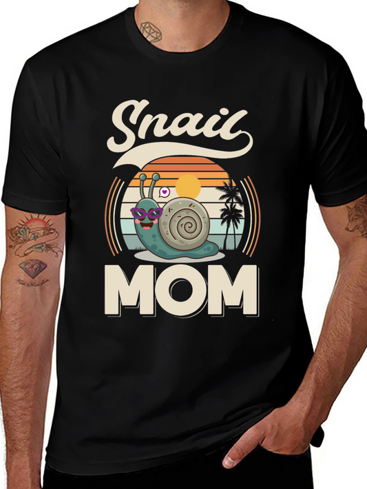 Snail Mom T-Shirt - Beach Sunset Design
