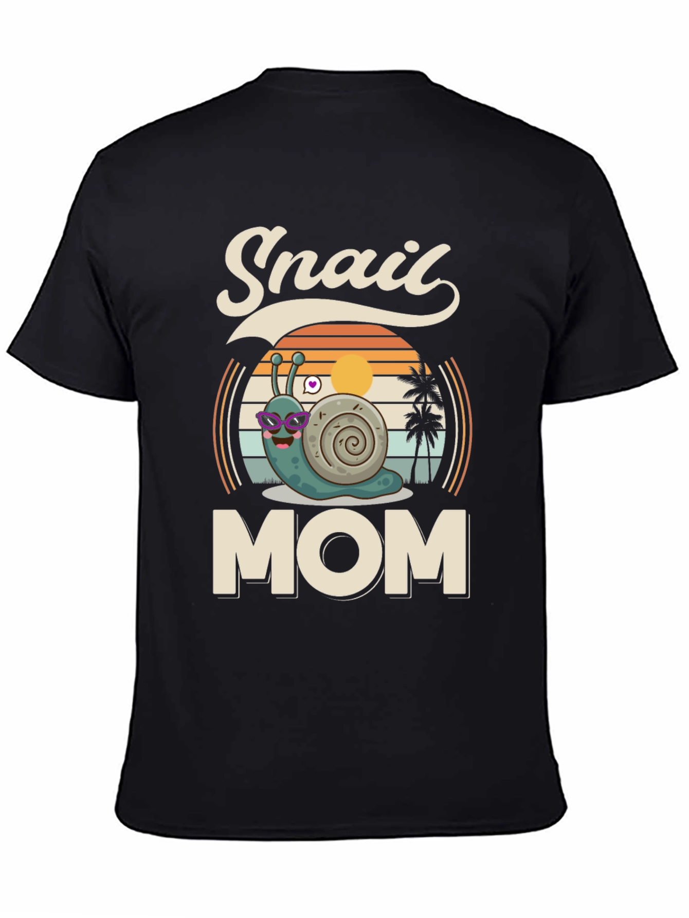 Snail Mom T-Shirt - Beach Sunset Design