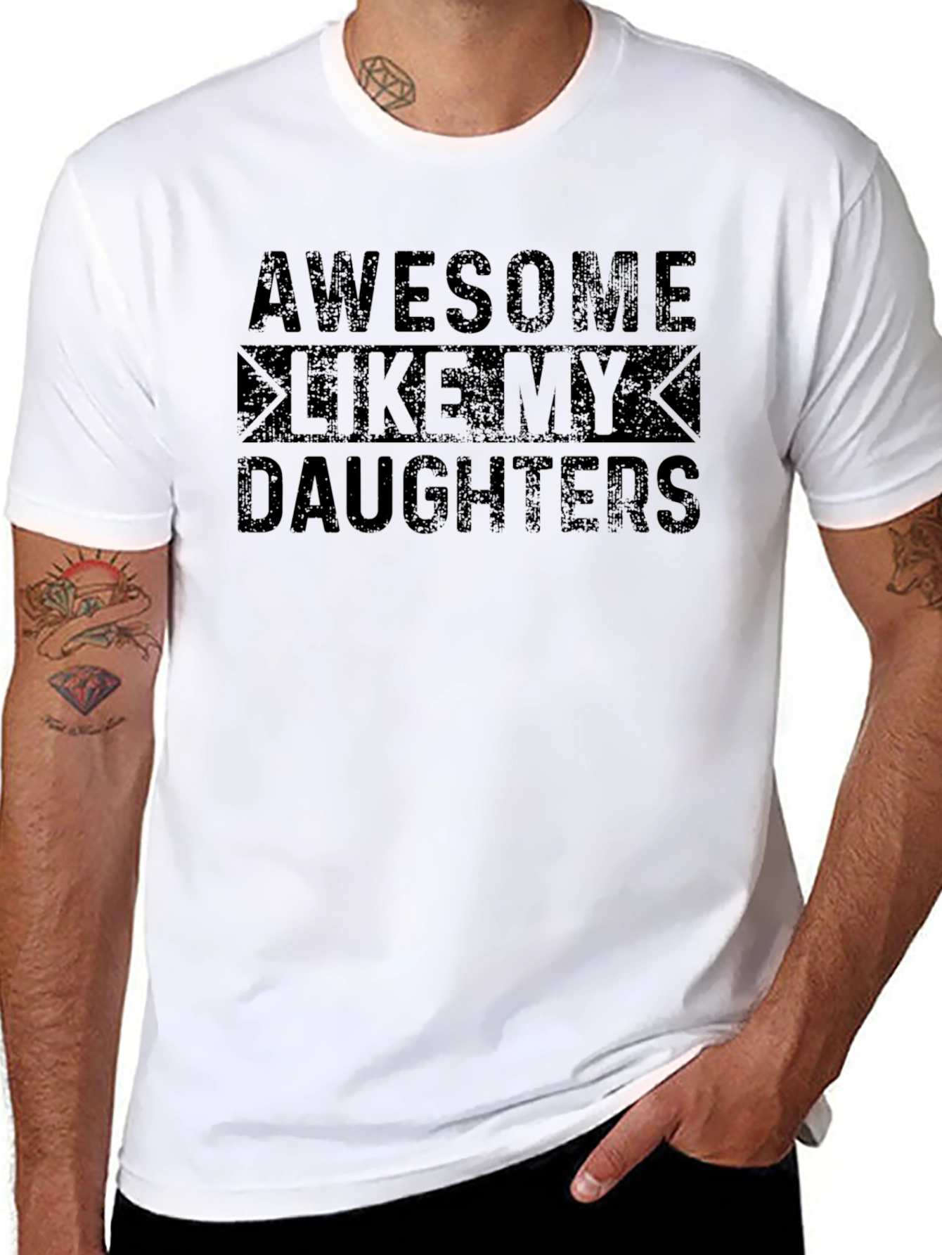 Awesome Like My Daughters T-Shirt - Mens Black Tee
