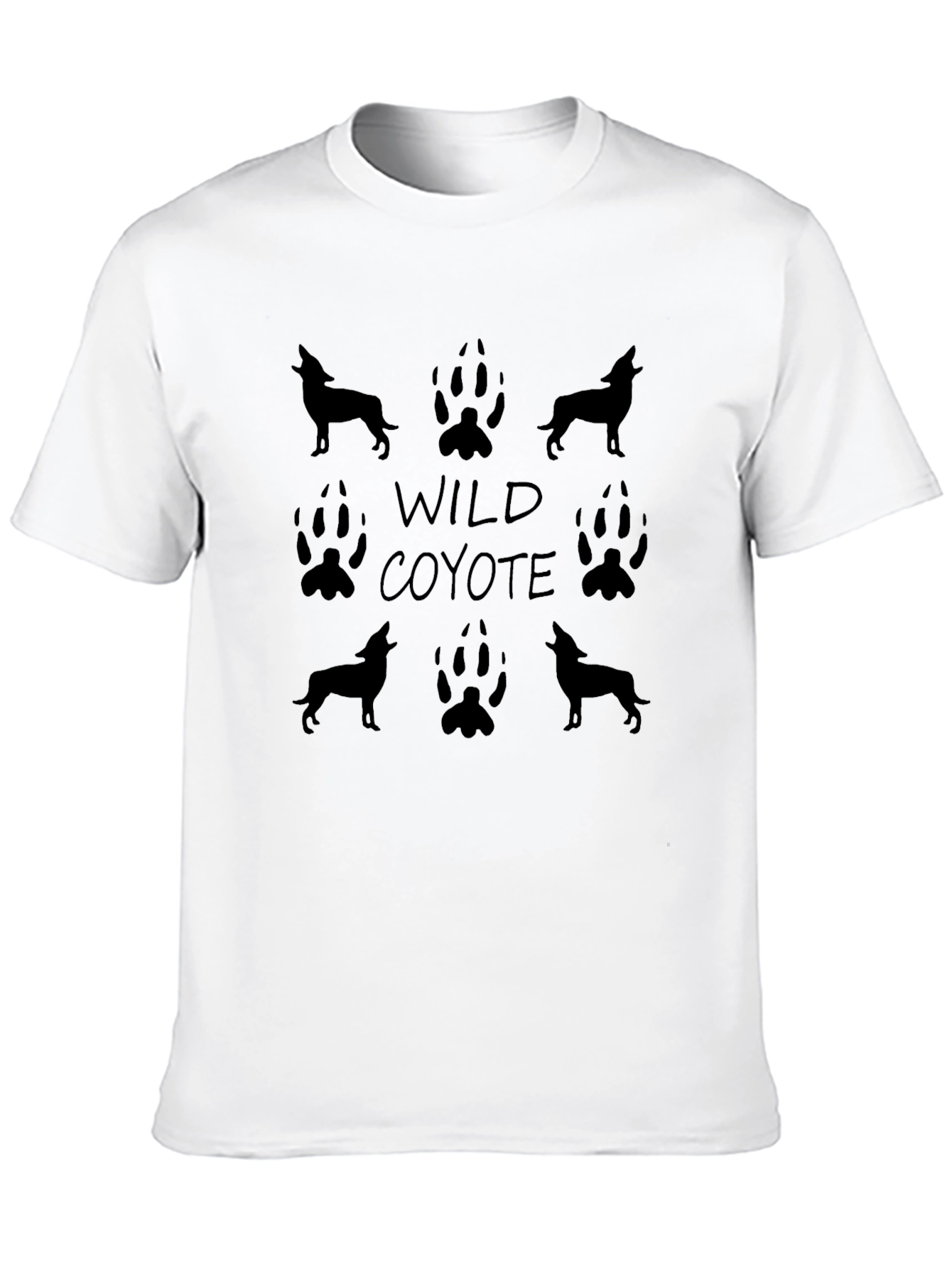 Wild Coyote Graphic Tee - Black Cotton T-Shirt