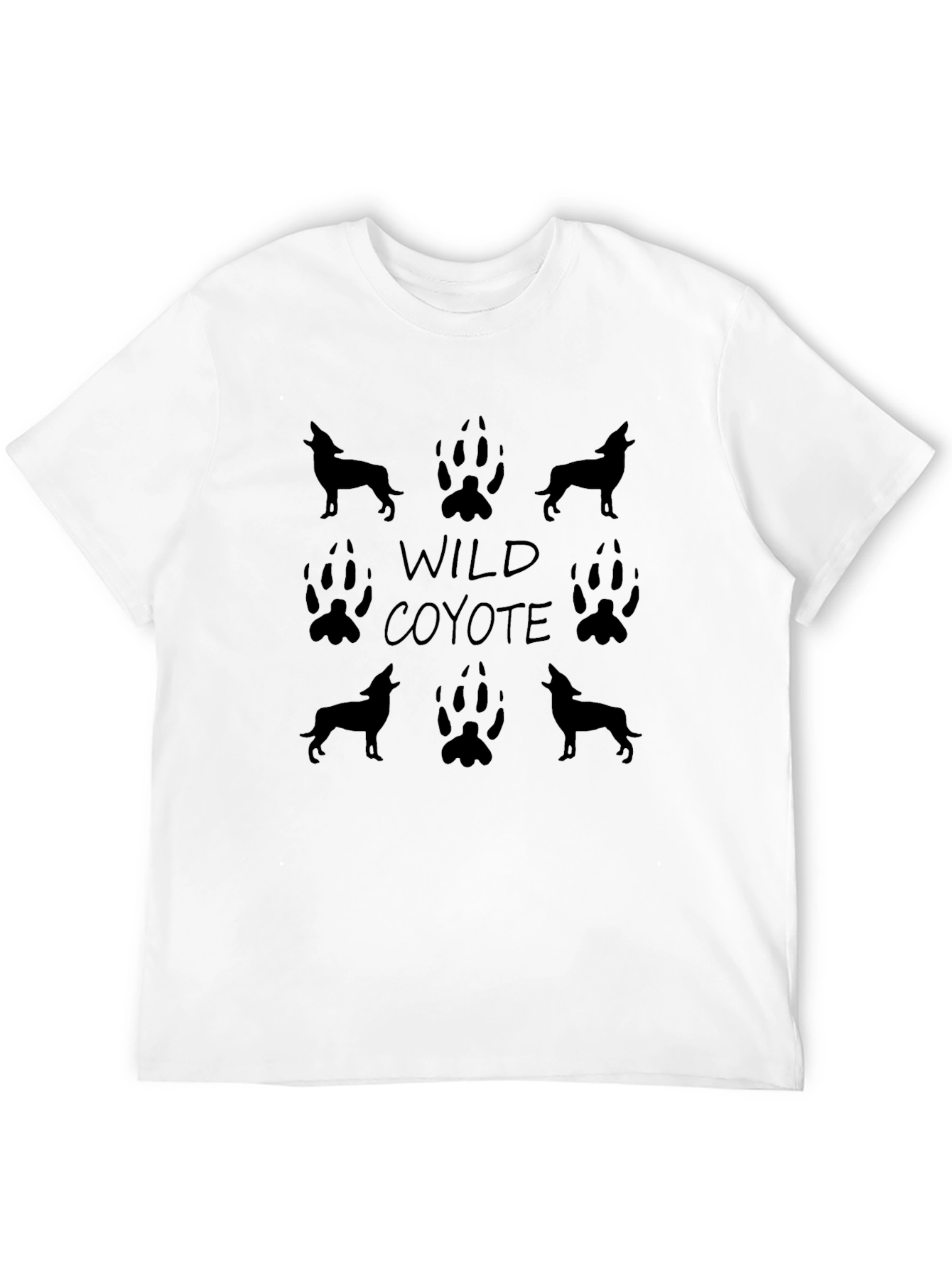 Wild Coyote Graphic Tee - Black Cotton T-Shirt