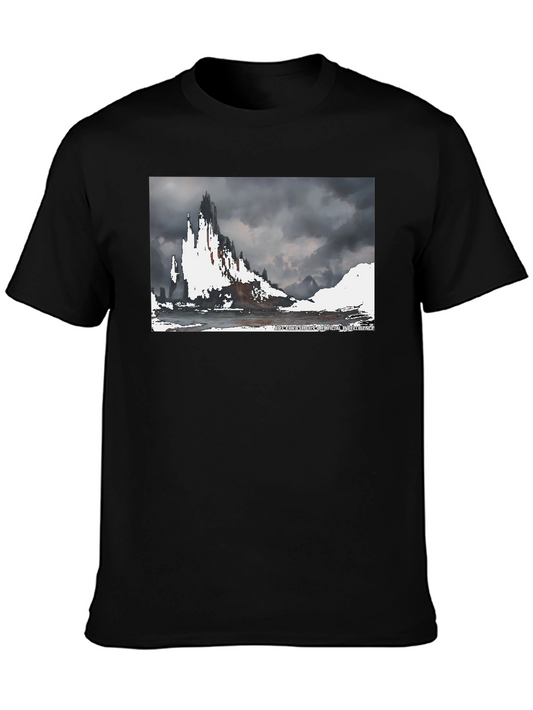Fantasy Landscape Black Tee - Epic Quest Ready!