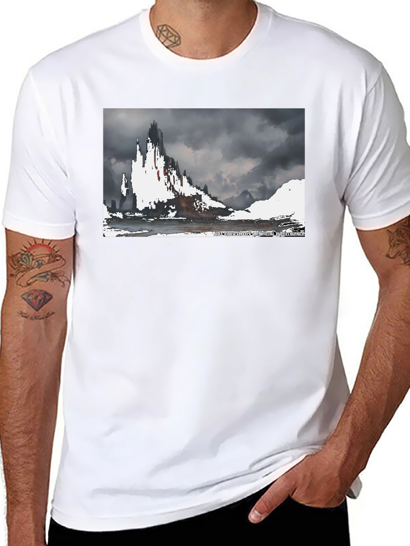 Fantasy Landscape Black Tee - Epic Quest Ready!