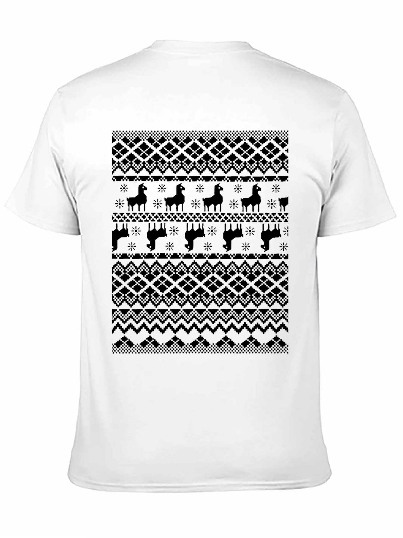 Llama Pattern Graphic Tee - Dark Knit Style Print