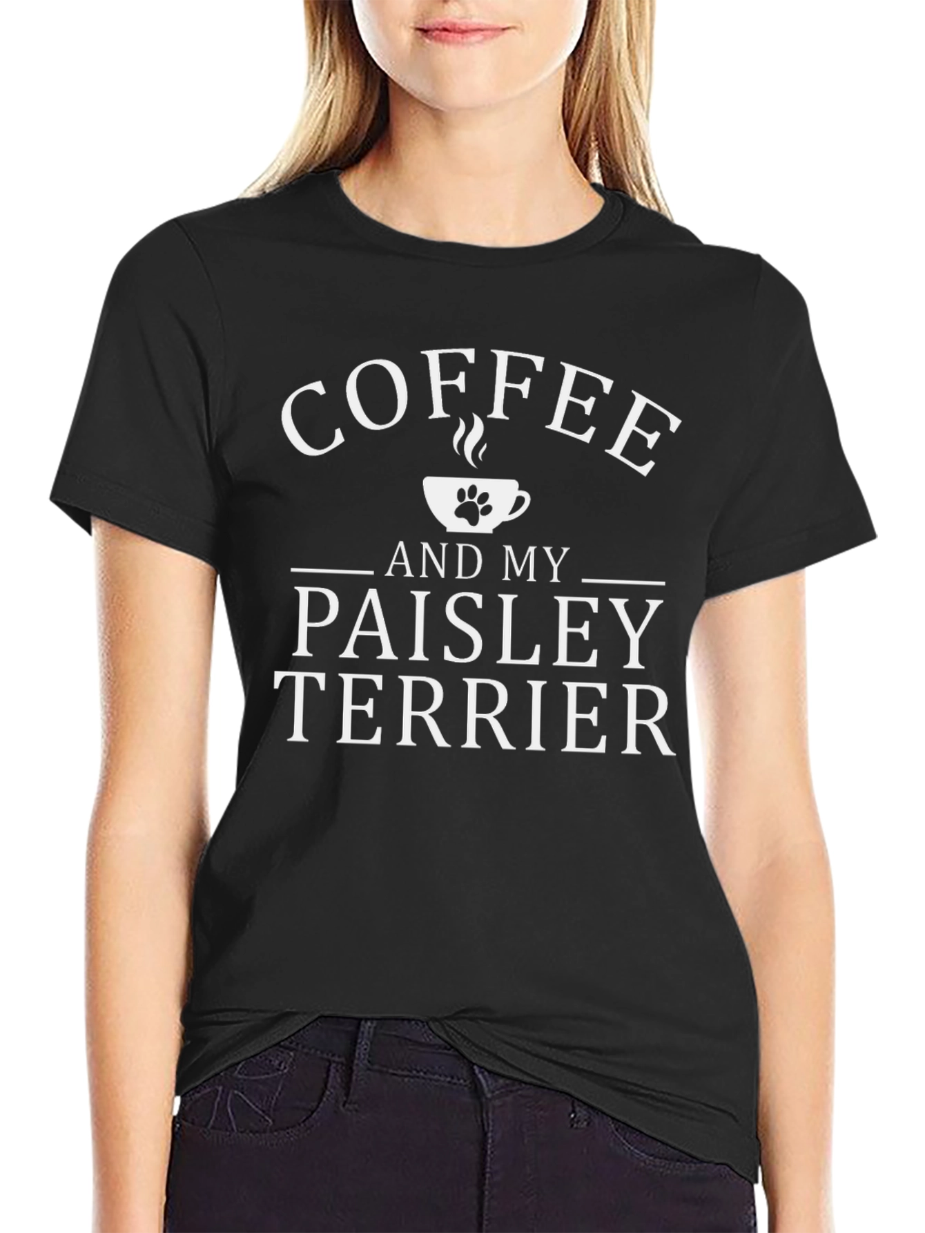 Coffee and My Paisley Terrier Black T-Shirt