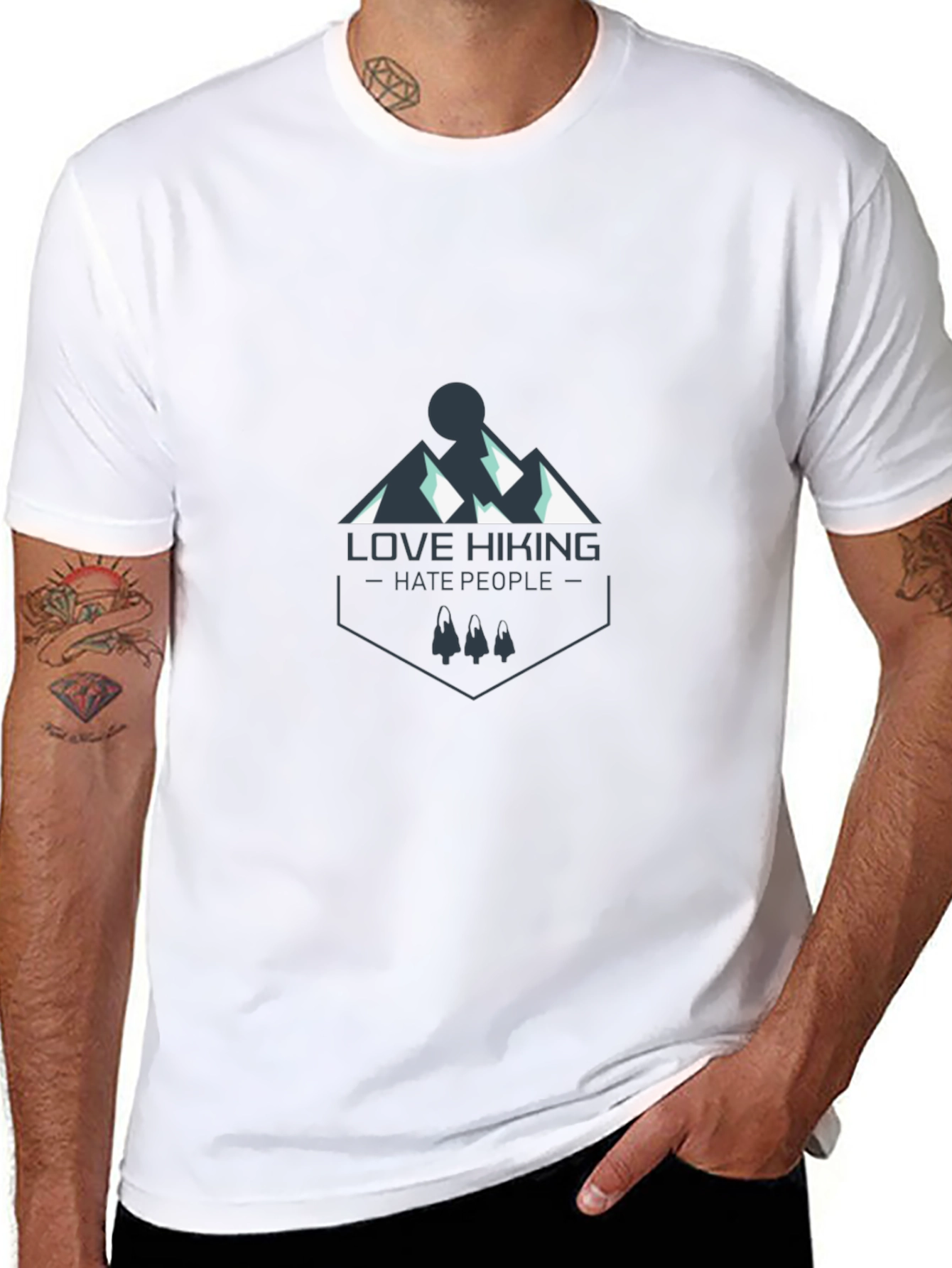 Love Hiking Hate People Graphic Tee
