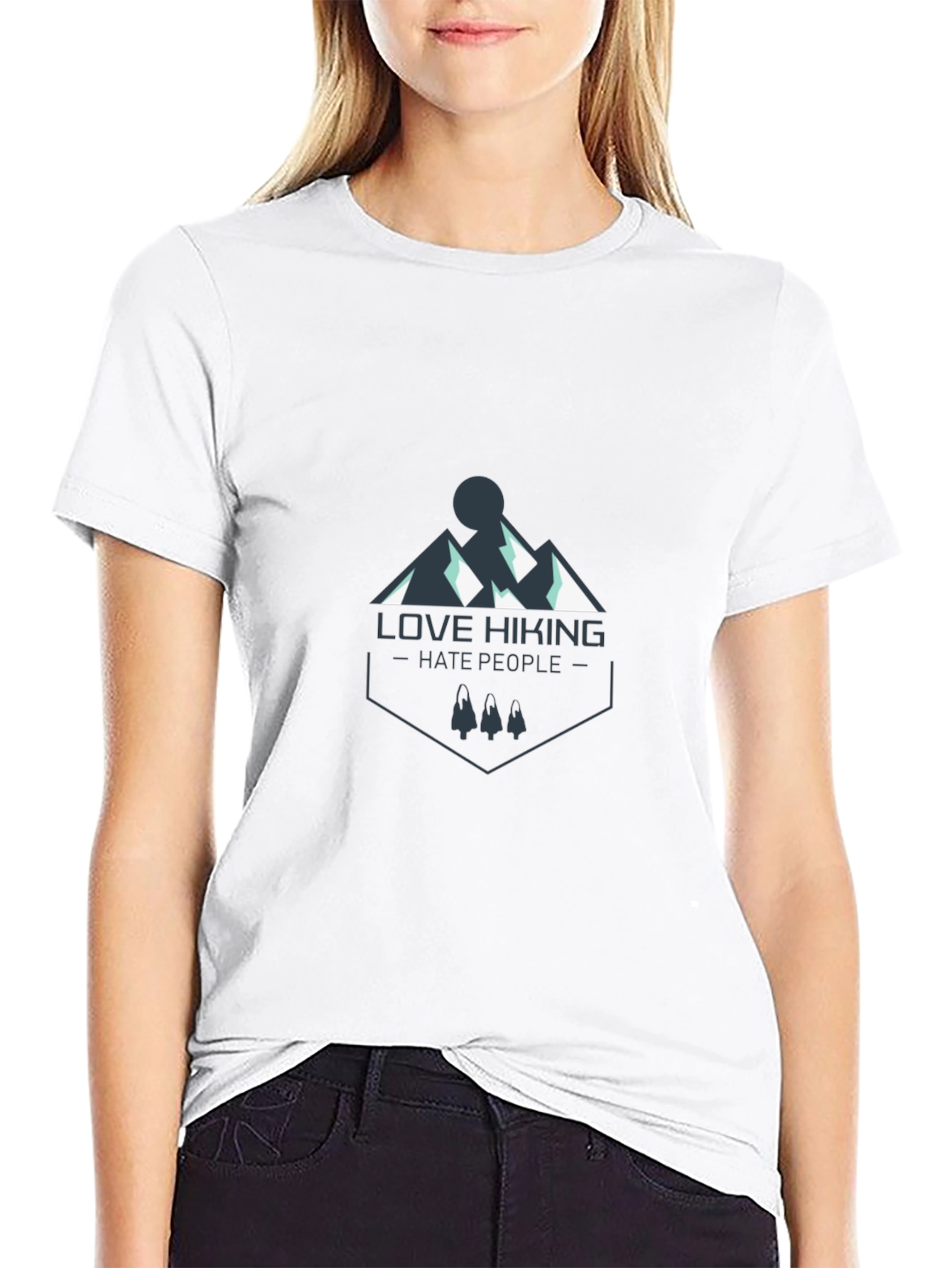 Love Hiking Hate People Graphic Tee