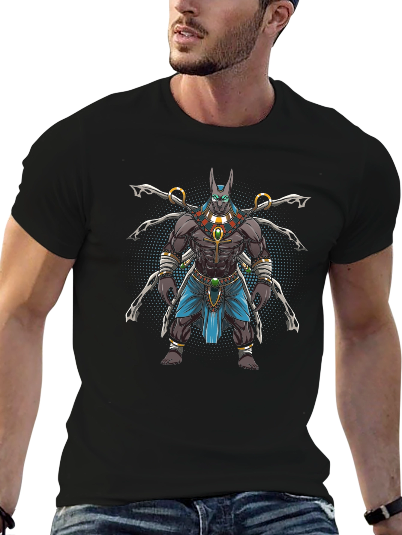 Anubis Graphic Tee - Egyptian God T-Shirt