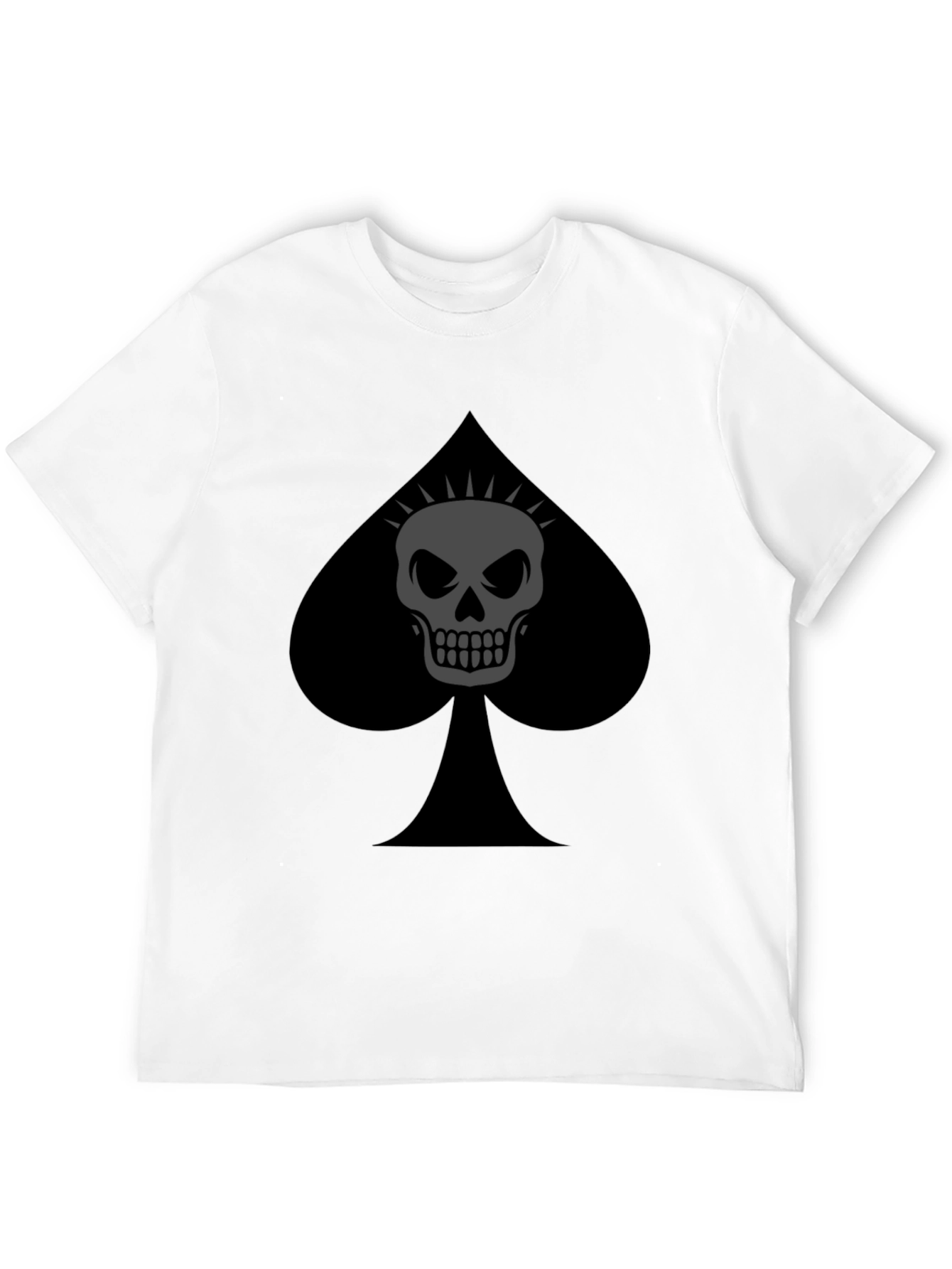 Spade Skull Graphic Tee - Black Cotton T-Shirt