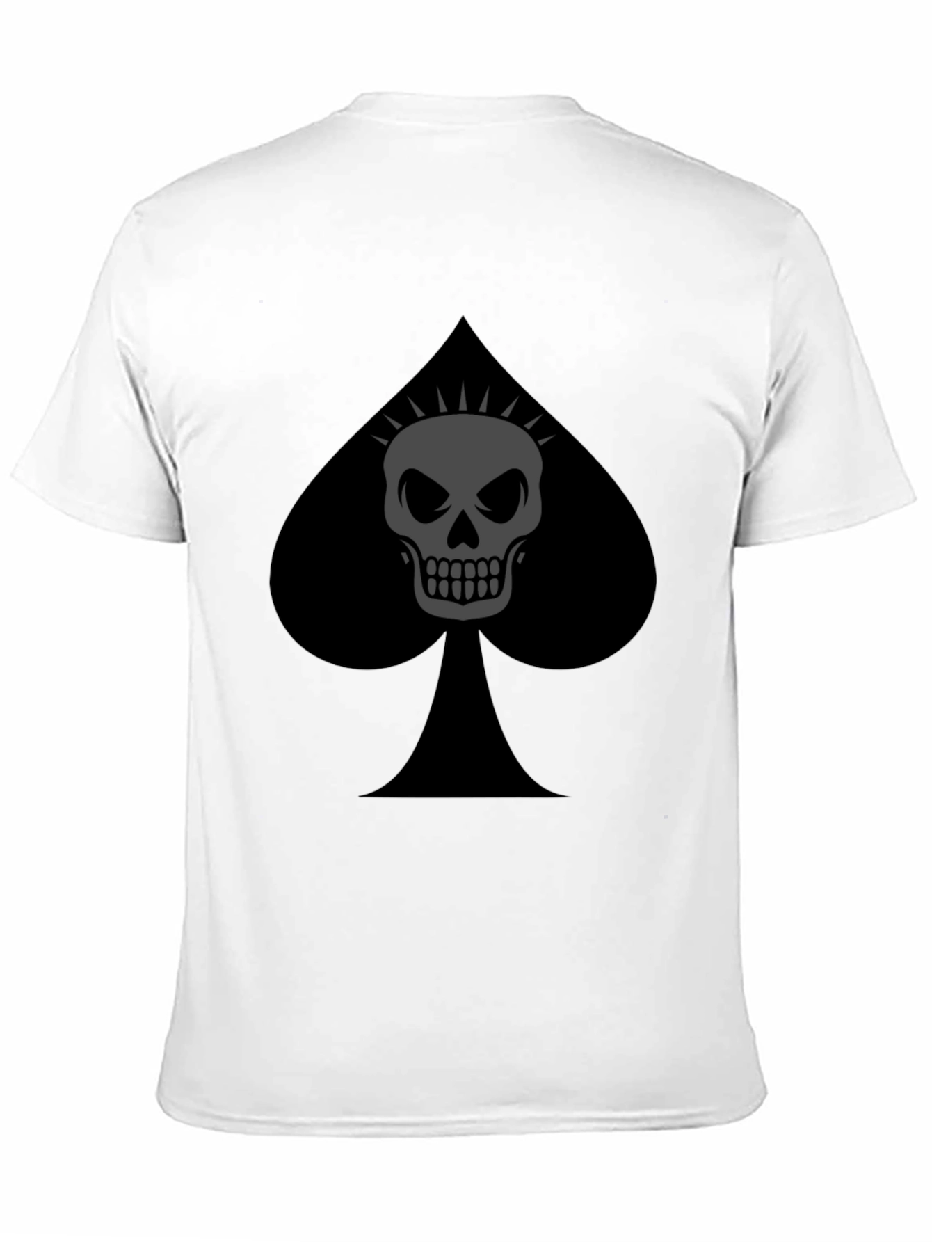 Spade Skull Graphic Tee - Black Cotton T-Shirt