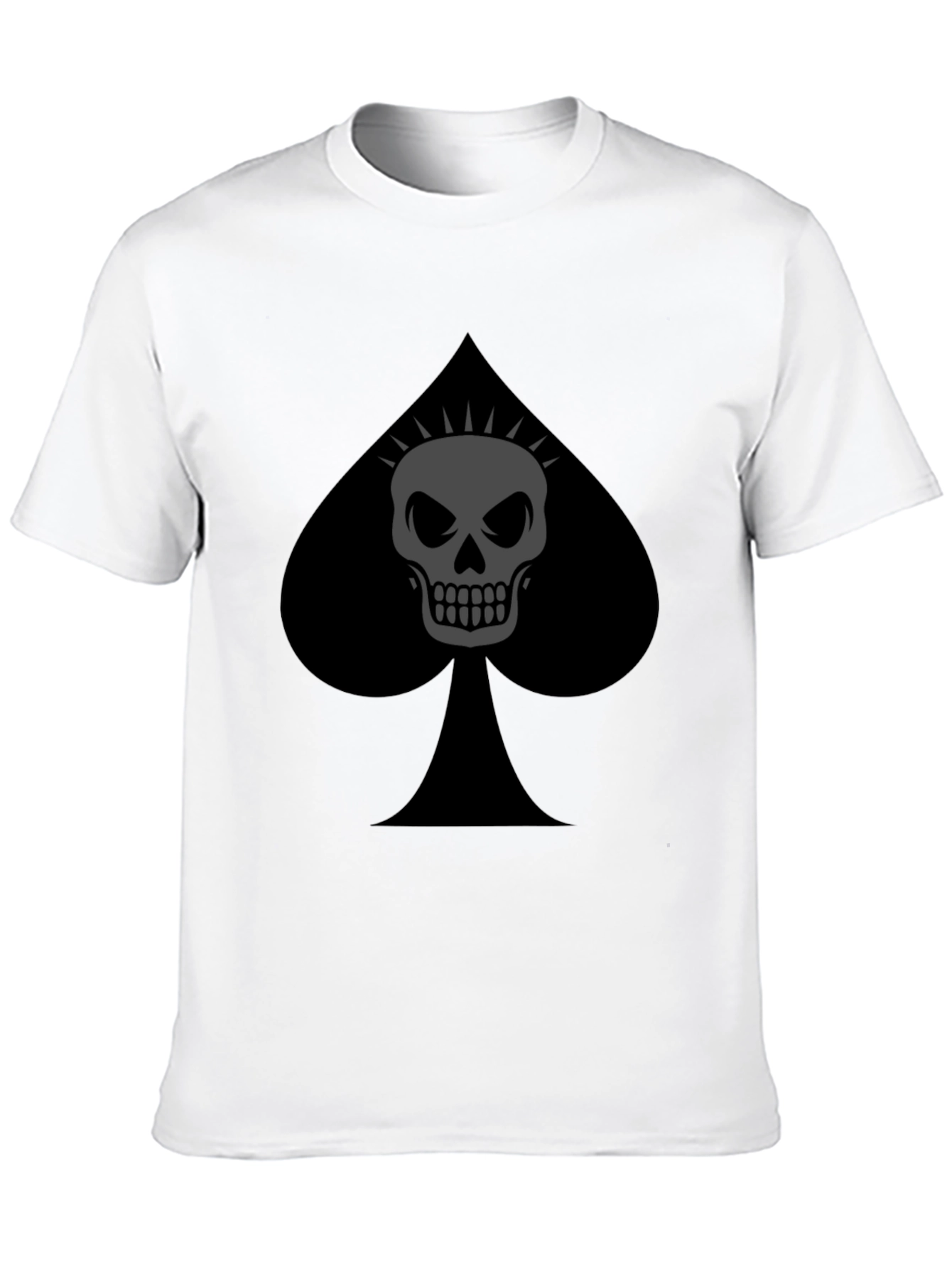 Spade Skull Graphic Tee - Black Cotton T-Shirt