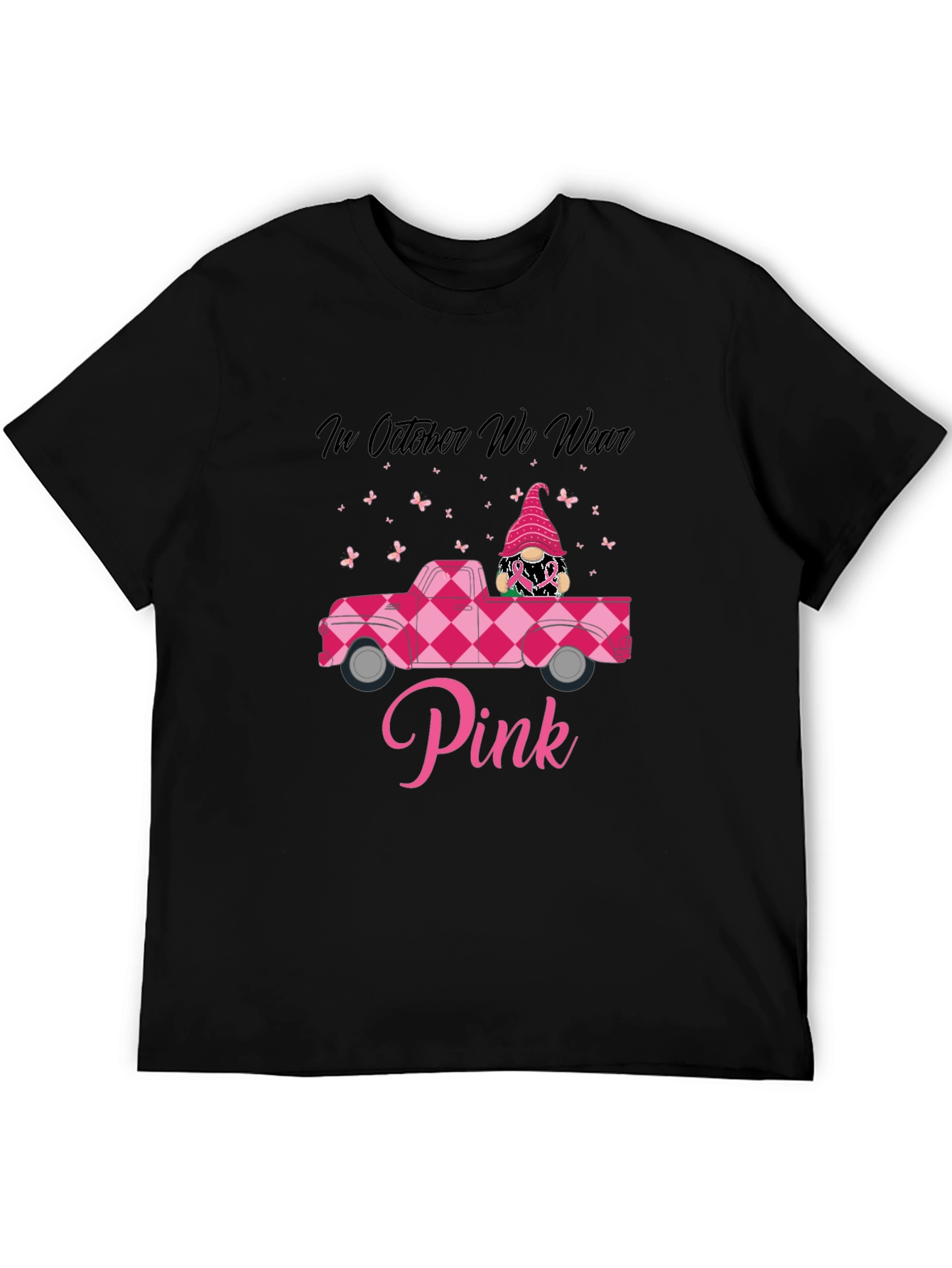 Pink October Awareness T-Shirt - Gnome Truck Design