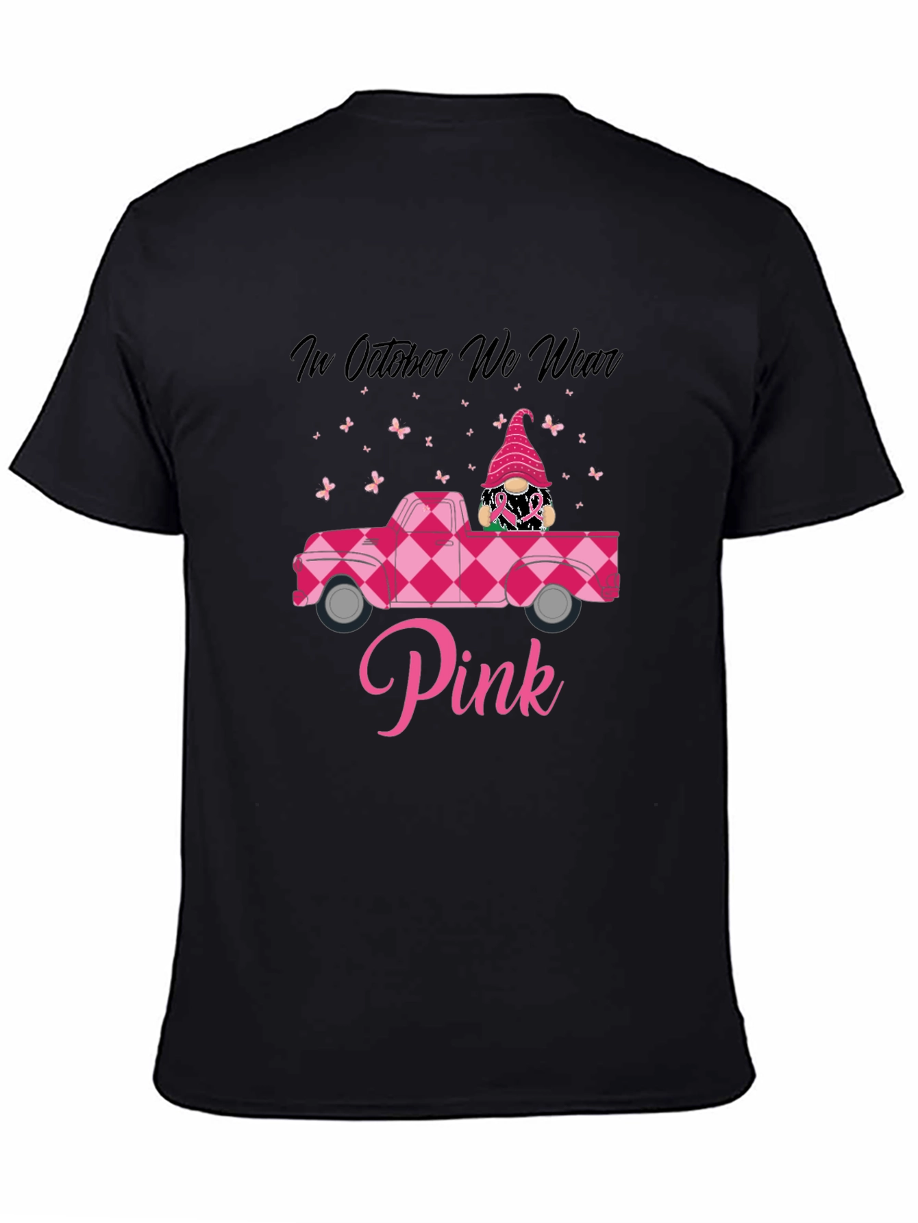 Pink October Awareness T-Shirt - Gnome Truck Design