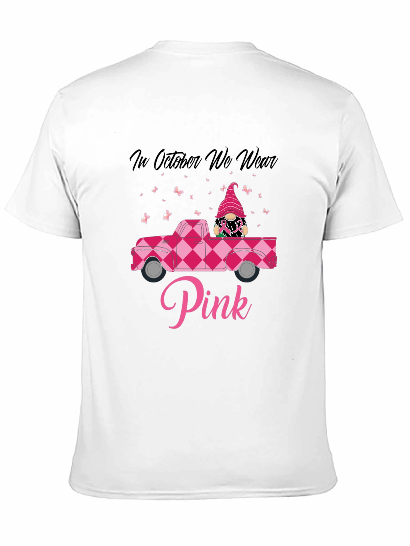 Pink October Awareness T-Shirt - Gnome Truck Design