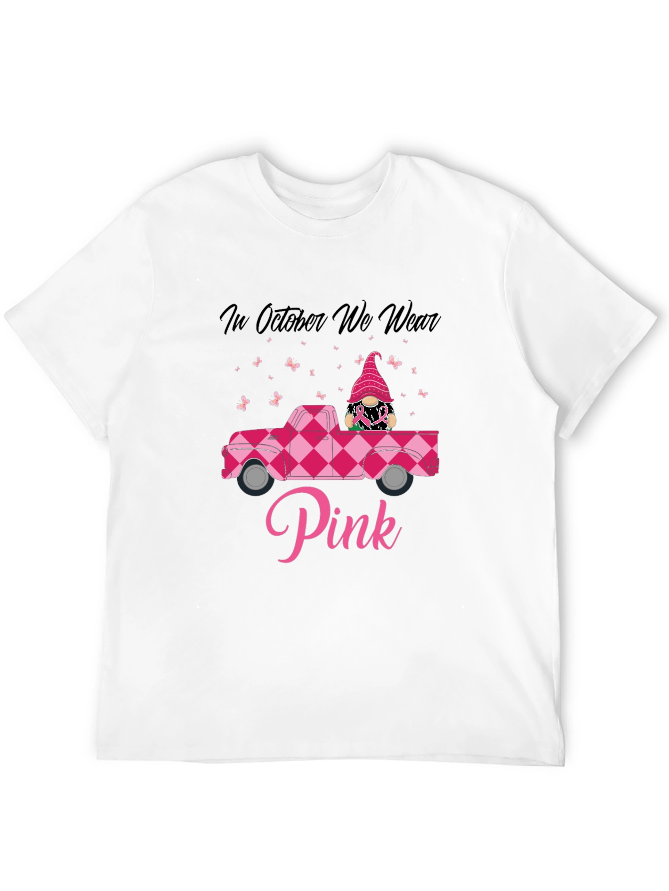 Pink October Awareness T-Shirt - Gnome Truck Design
