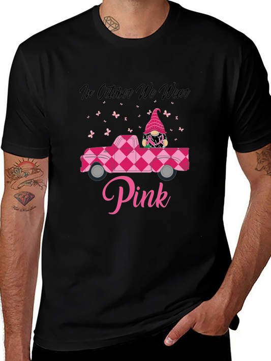 Pink October Awareness T-Shirt - Gnome Truck Design