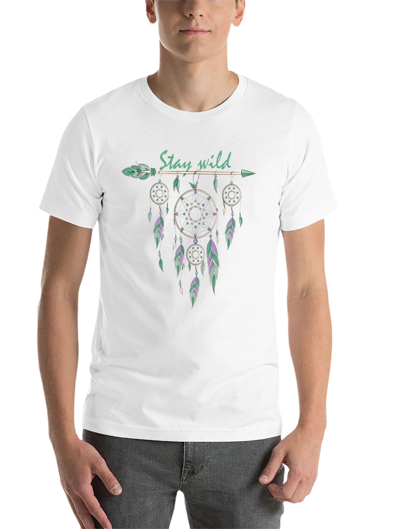 Stay Wild Dreamcatcher Graphic Tee - Black