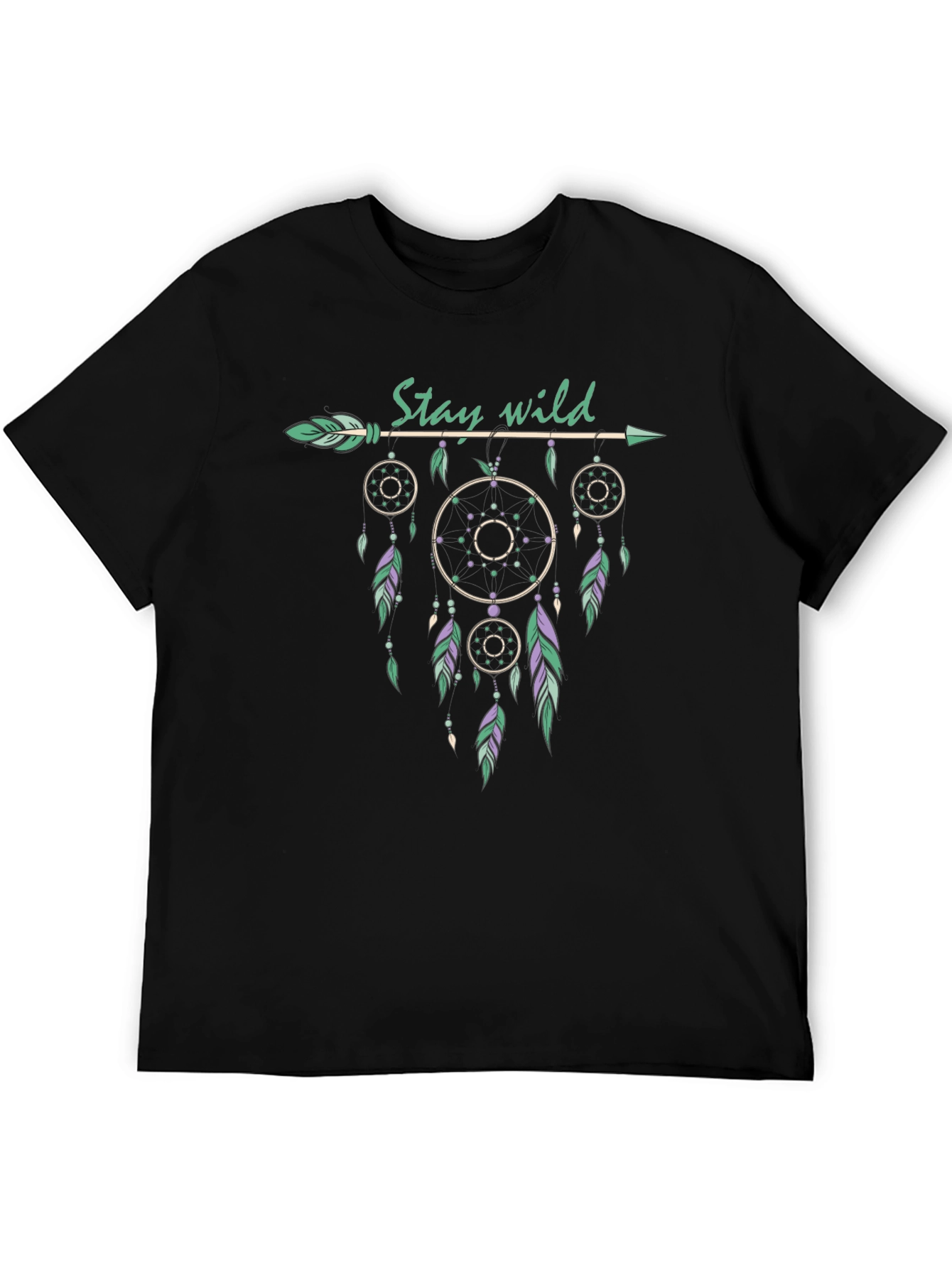 Stay Wild Dreamcatcher Graphic Tee - Black