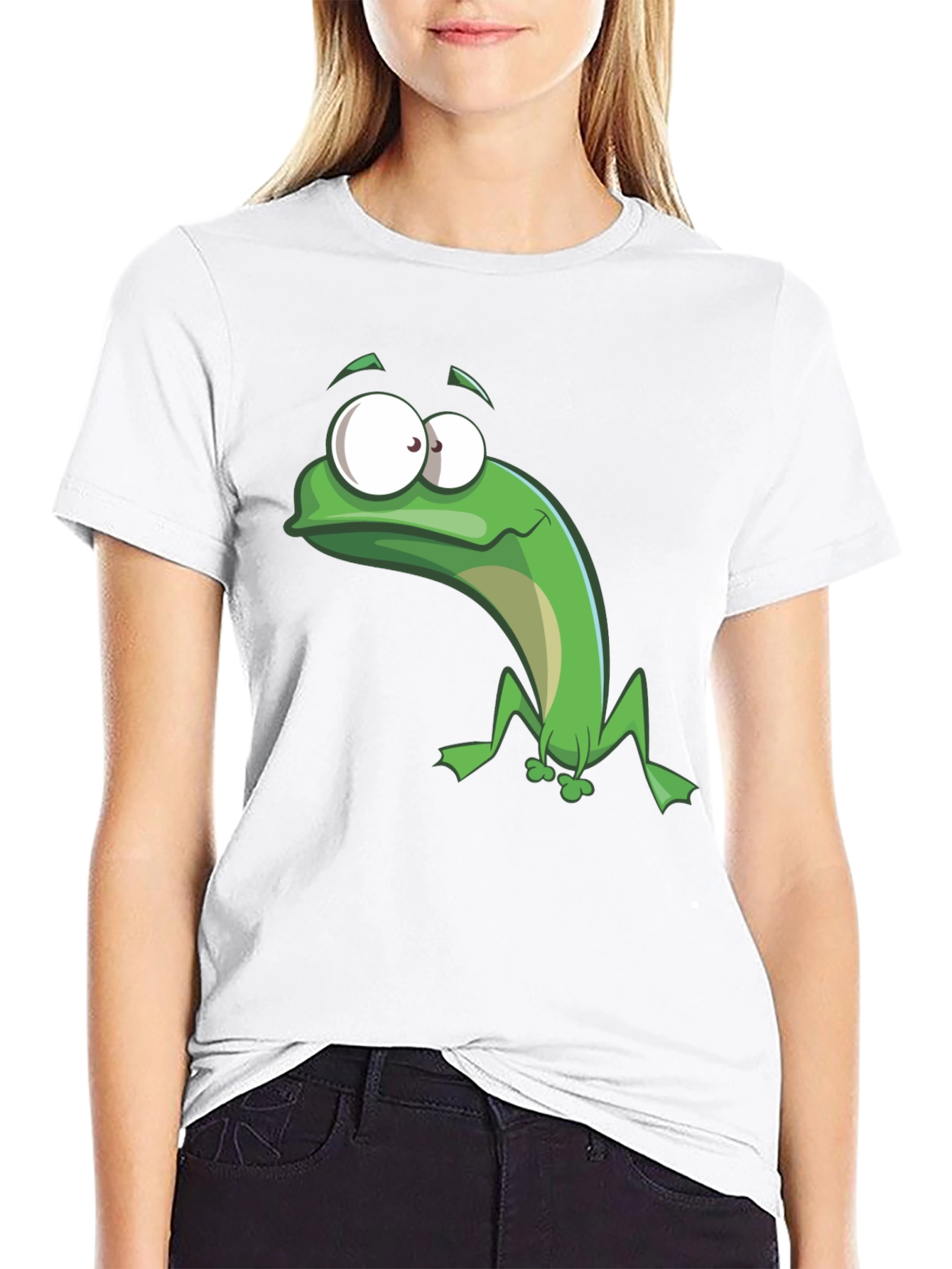 Funny Frog Graphic Tee - Black Cotton T-Shirt