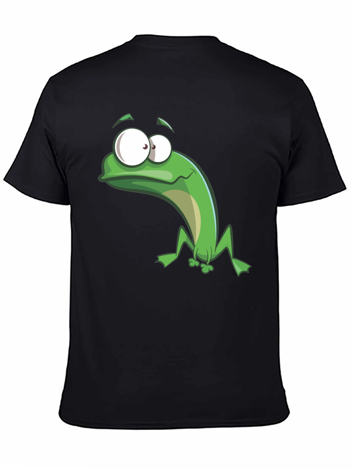 Funny Frog Graphic Tee - Black Cotton T-Shirt