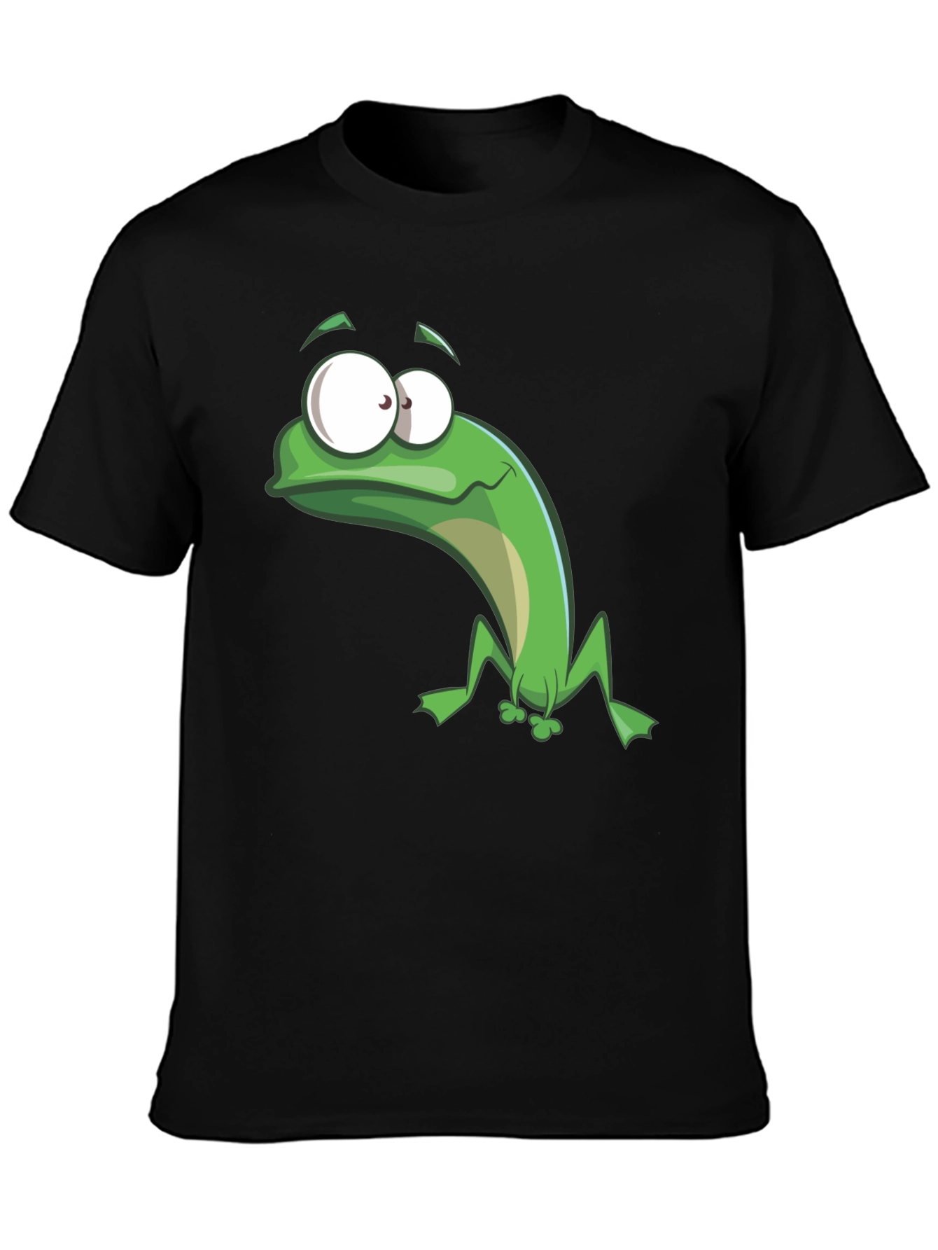 Funny Frog Graphic Tee - Black Cotton T-Shirt