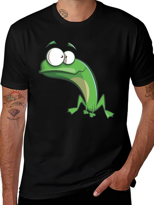 Funny Frog Graphic Tee - Black Cotton T-Shirt