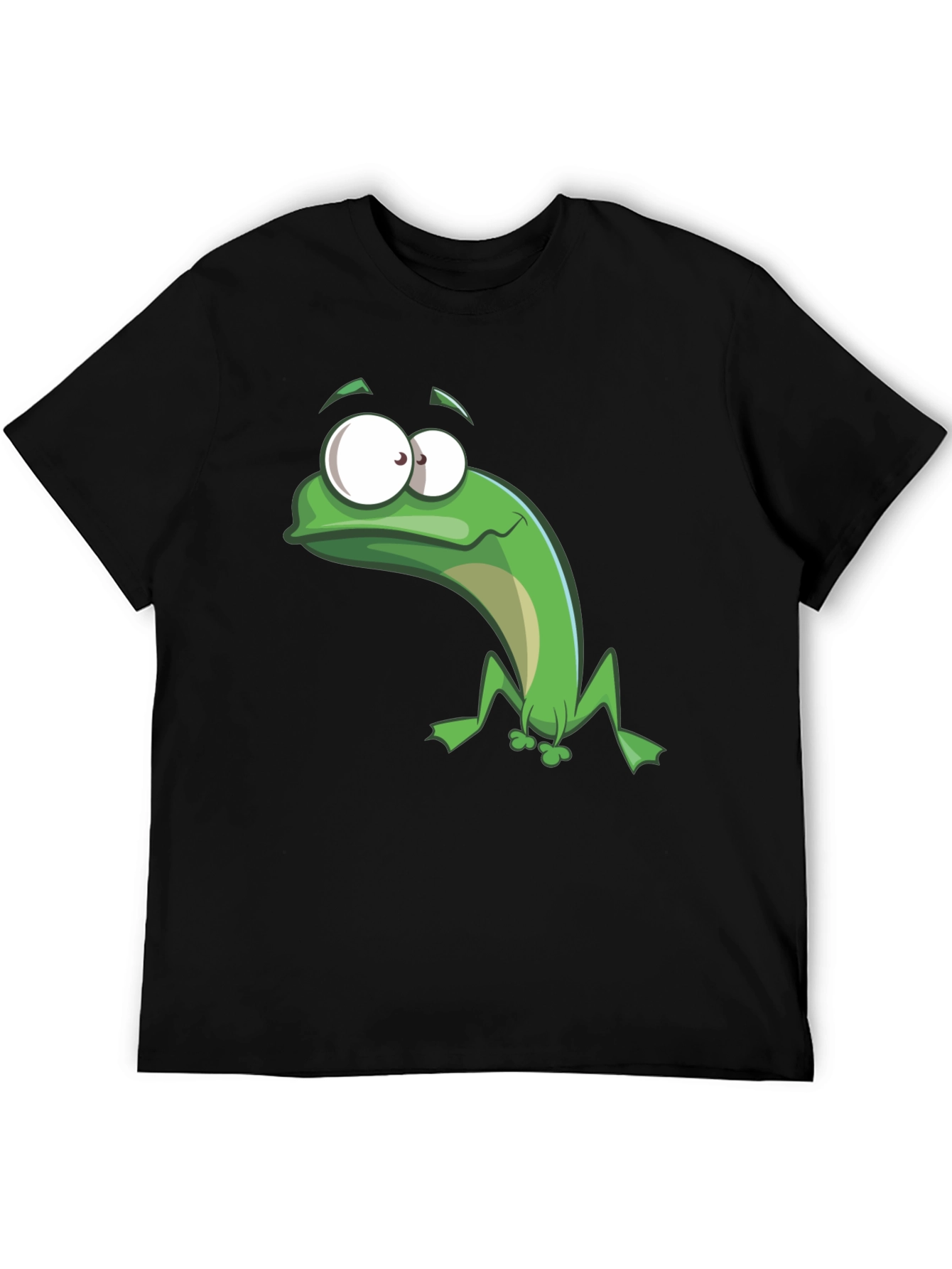Funny Frog Graphic Tee - Black Cotton T-Shirt