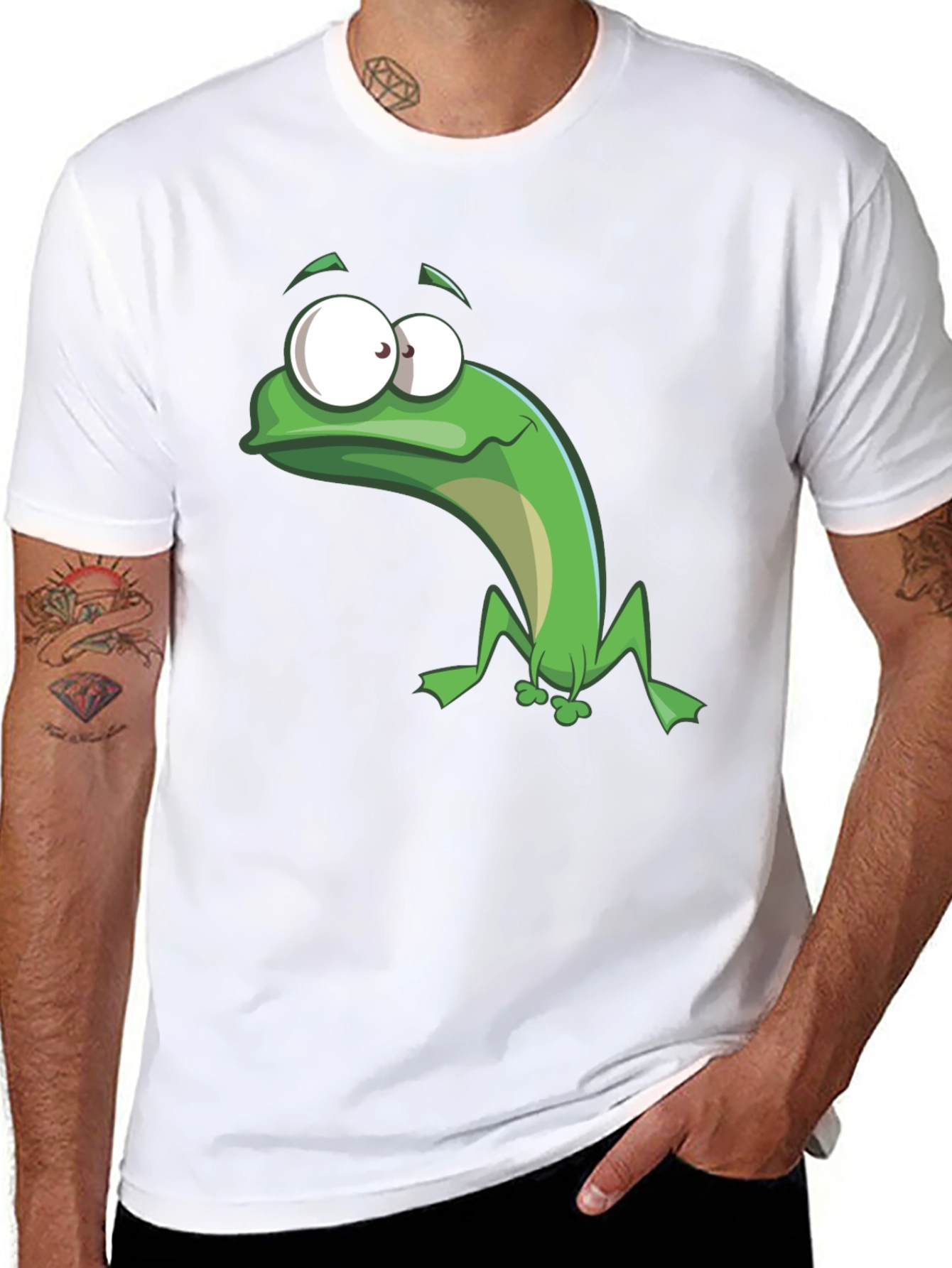 Funny Frog Graphic Tee - Black Cotton T-Shirt