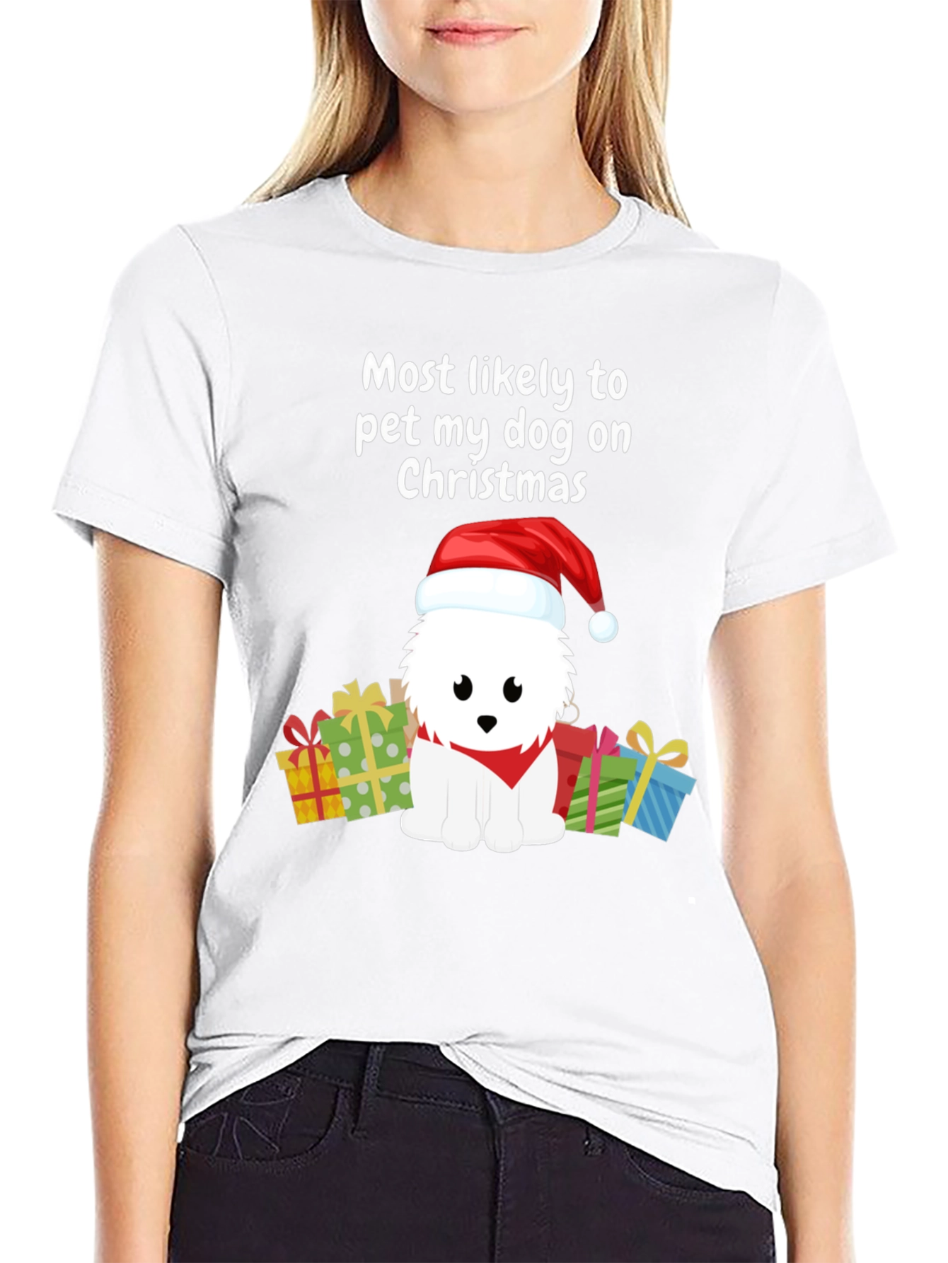 Most Likely To Pet My Dog On Christmas T-Shirt