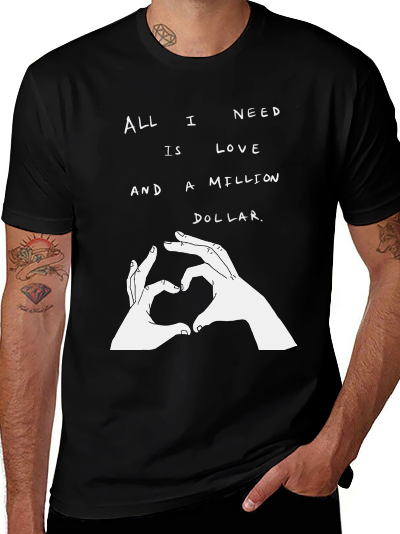 Love & Million Dollar T-Shirt - Stylish Graphic Tee