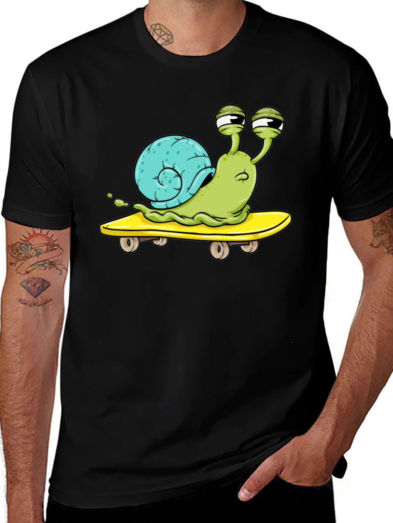 Snail Skateboarder Graphic T-Shirt